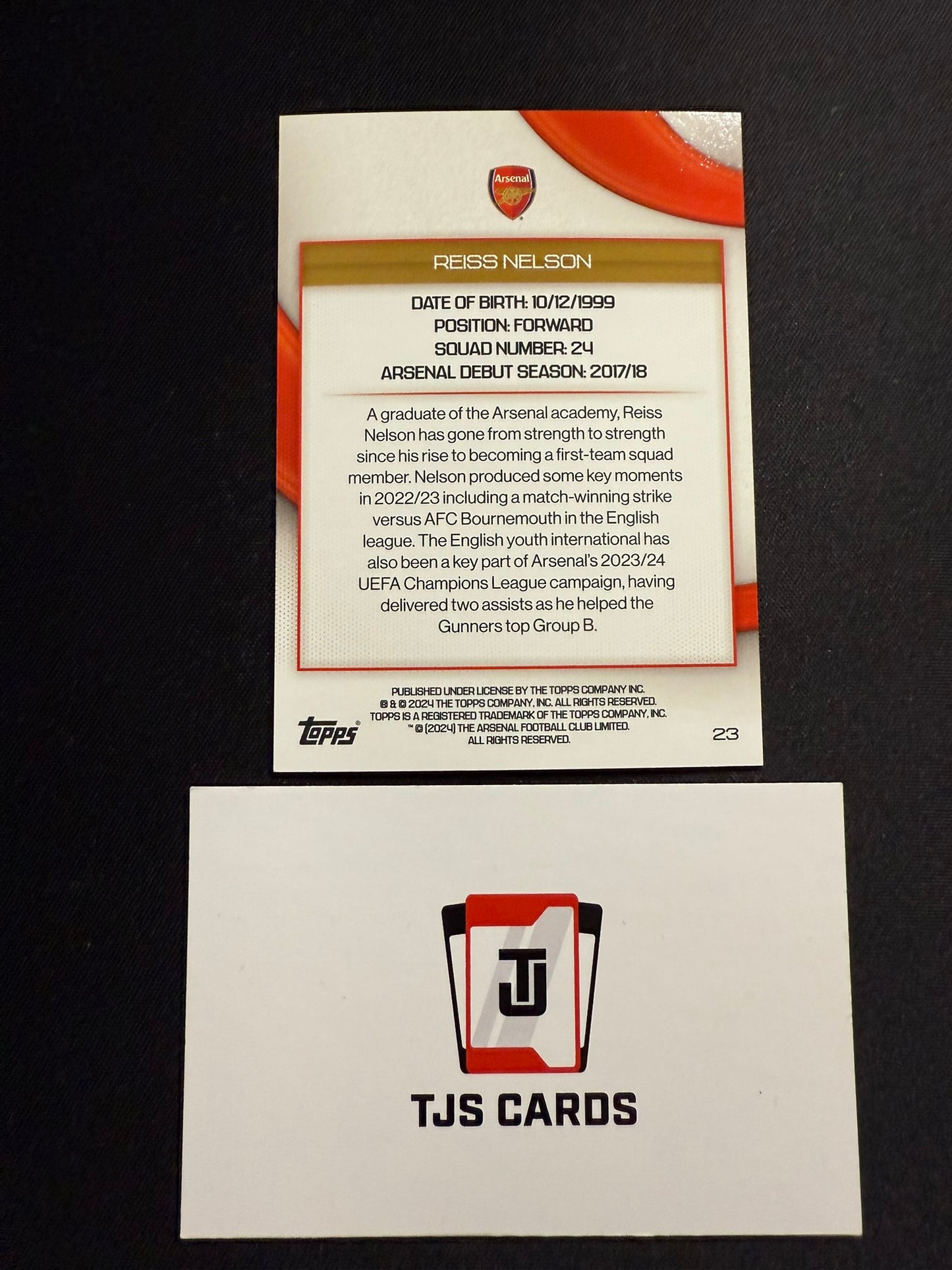 Reiss Nelson - Blue /75 - TOPPS Arsenal Team Set 2023/24