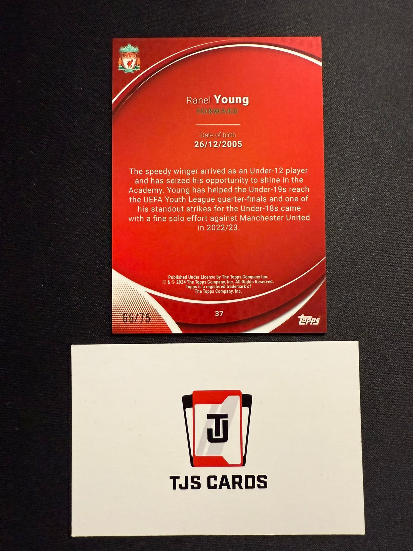 Ranel Young - 1st Bowman Yellow /75 - TOPPS Liverpool Chrome 2023/24