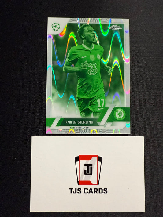 Raheem Sterling - Night Vision Ray Wave /225 - TOPPS UCC Chrome 2022/23