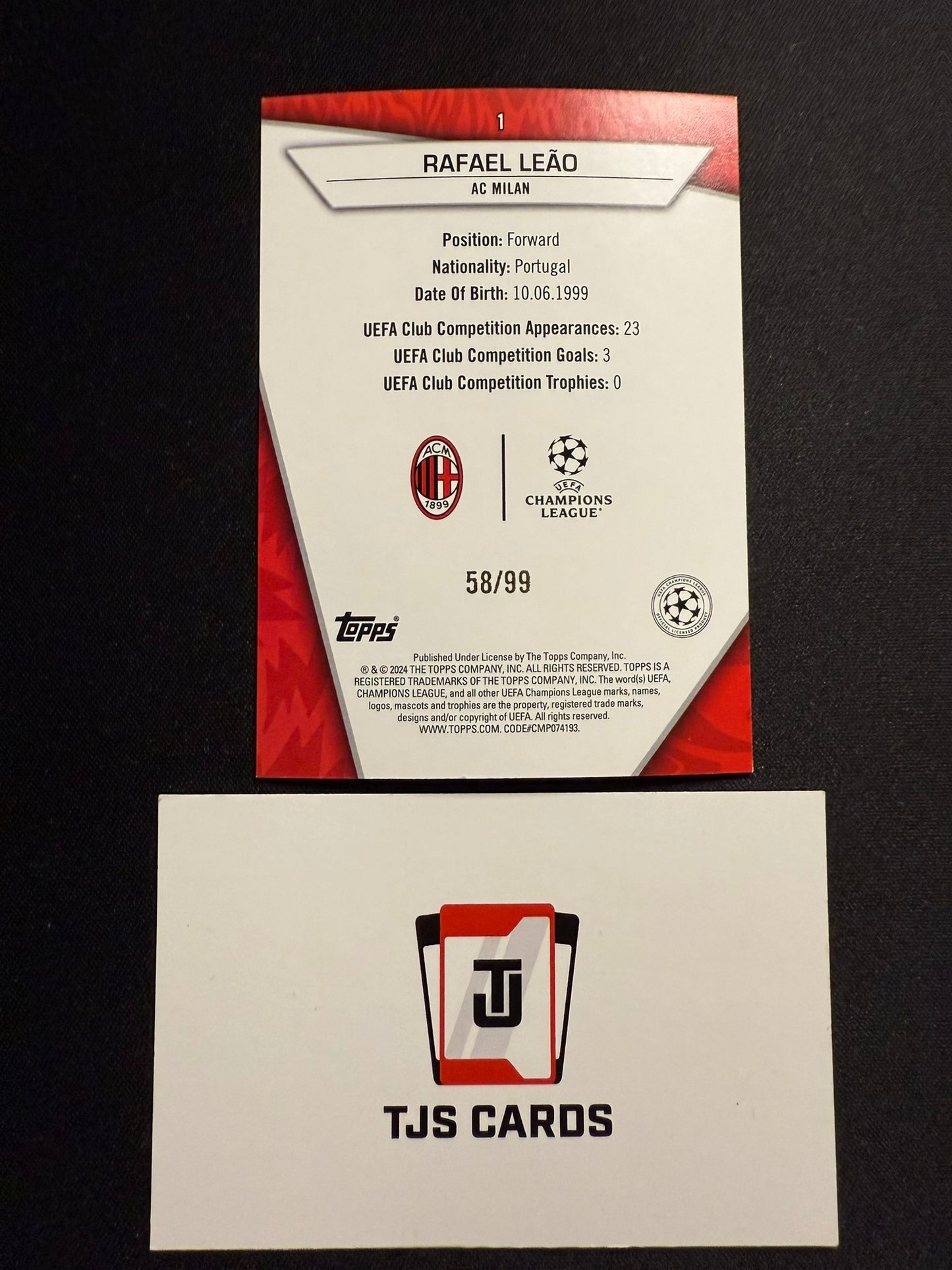 Rafael Leao - Purple Ultra Rare /99 - TOPPS Superstars UCC 2023/24