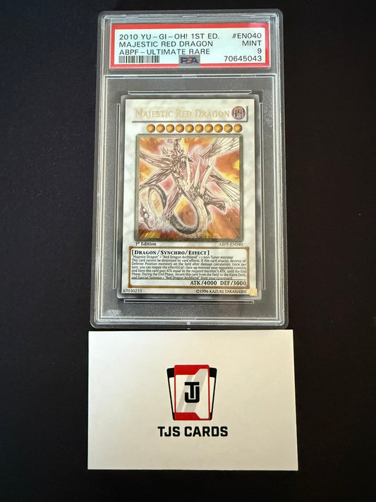 Majestic Red Dragon - PSA 9 - Ultimate Rare 1st Edition ABPF-EN040 - YuGiOh