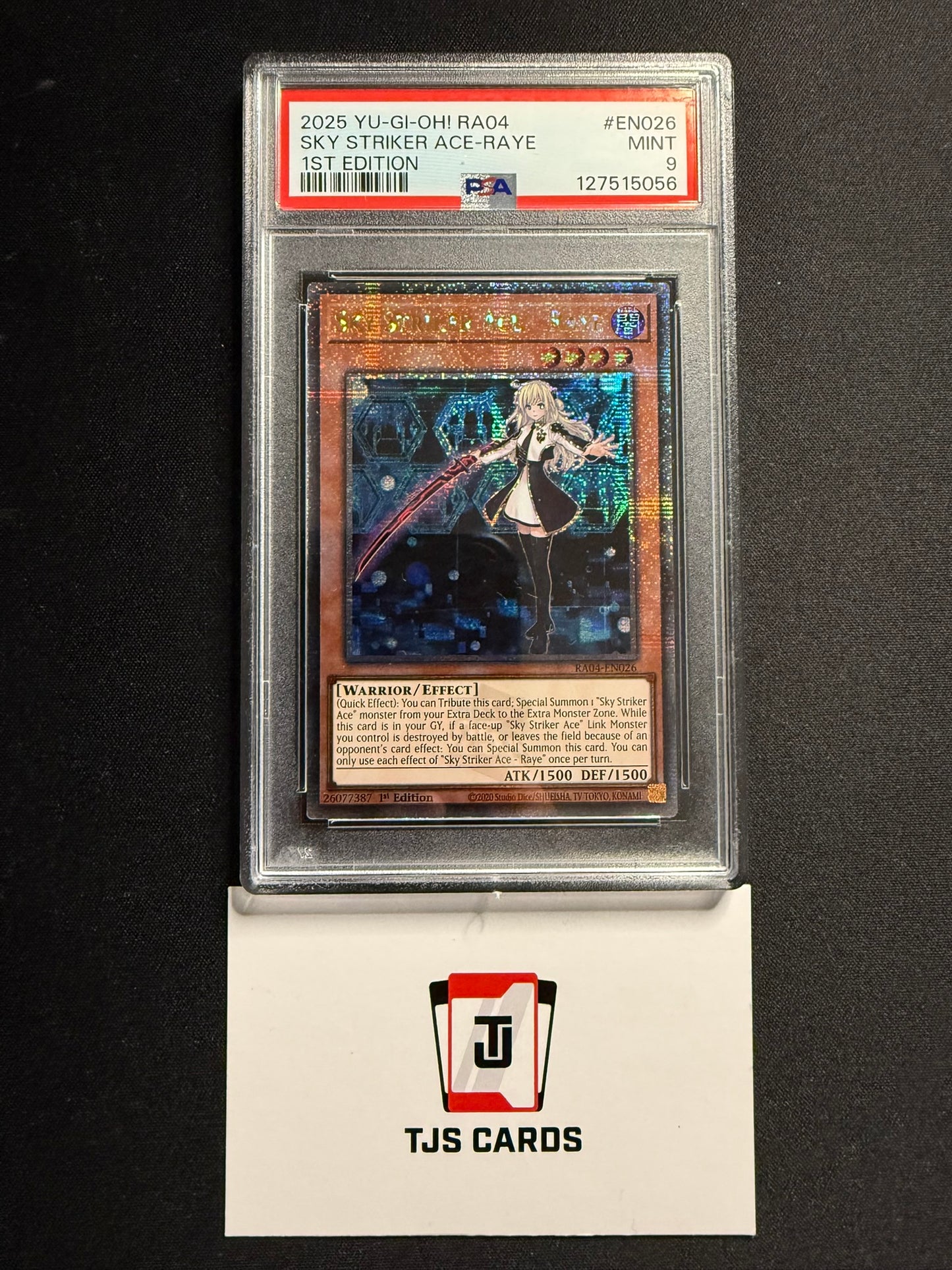 Sky Striker Ace - Raye - PSA 9 - Quarter Century Secret Rare RA04-EN026 - YuGiOh