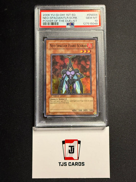 Neo-Spacian Flare Scarab - PSA 10 - Super Rare 1st Edition POTD-EN004 - YuGiOh