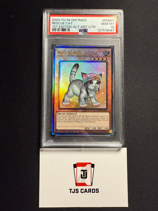 Rescue Cat (Alt Art) - PSA 10 - Ultimate Rare 1st Edition RA02-EN001 - YuGiOh