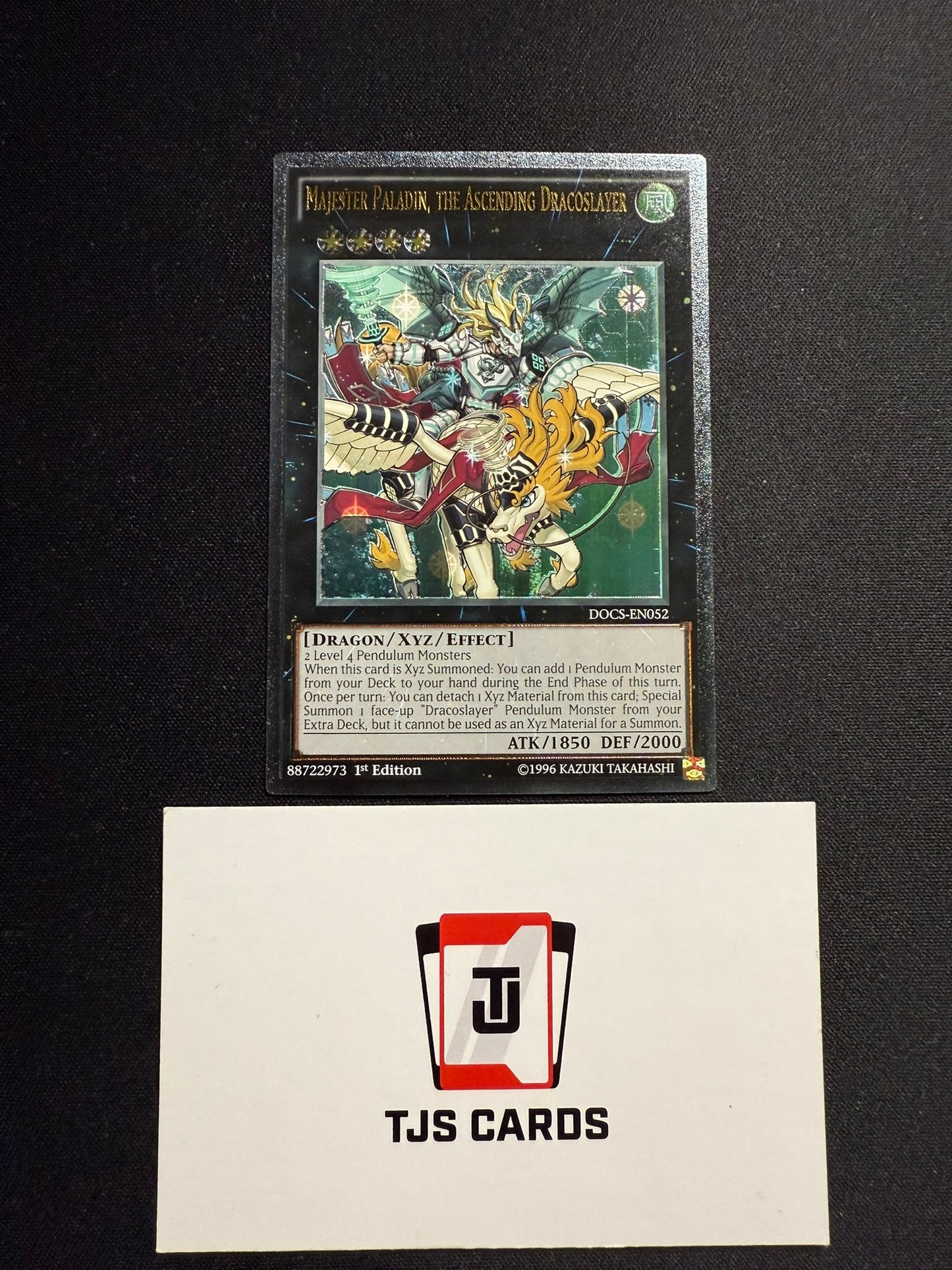 Majester Paladin, The Ascending Dracoslayer - Ultimate Rare 1st Edition DOCS-EN052 - YuGiOh