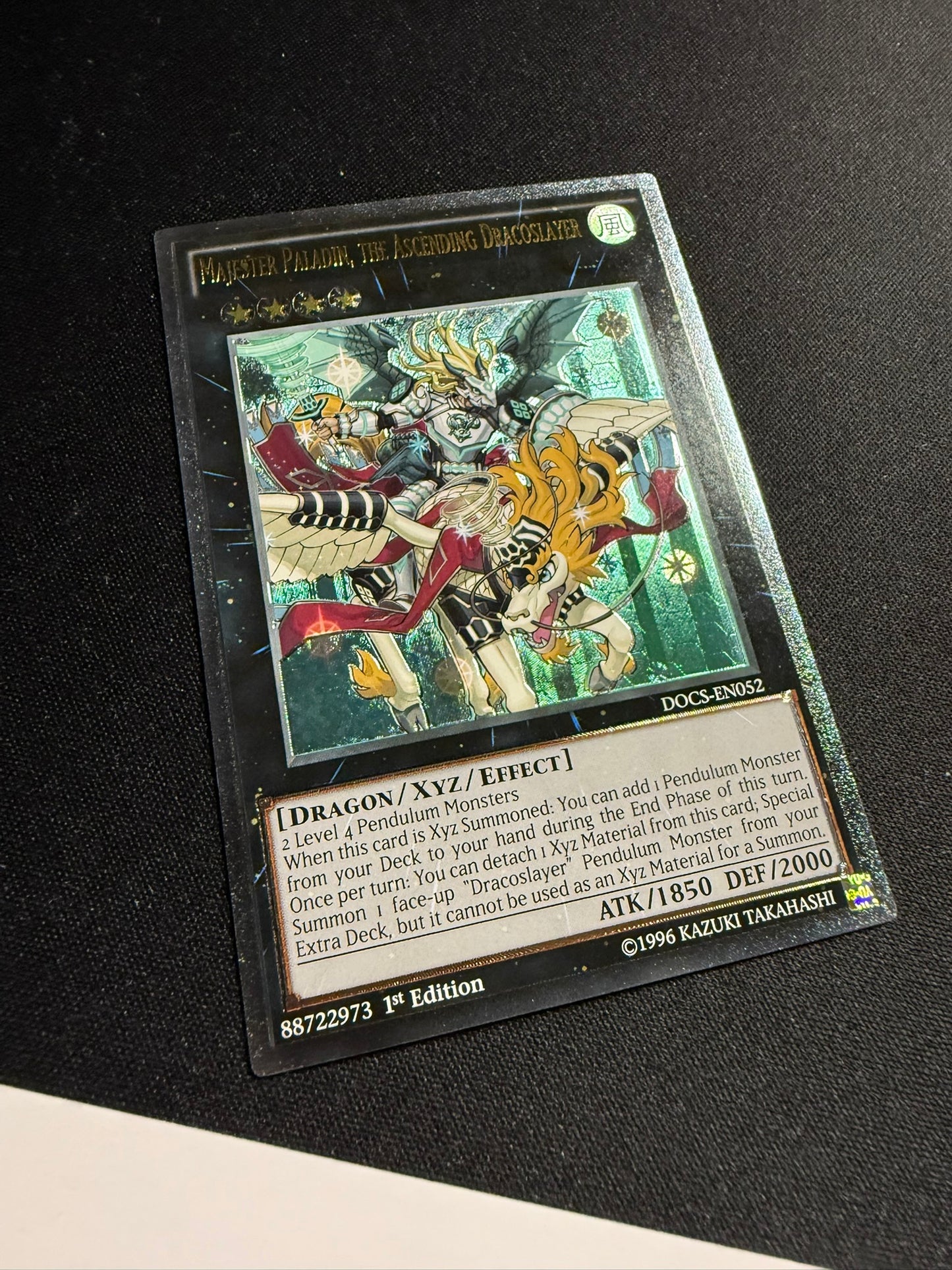 Majester Paladin, The Ascending Dracoslayer - Ultimate Rare 1st Edition DOCS-EN052 - YuGiOh