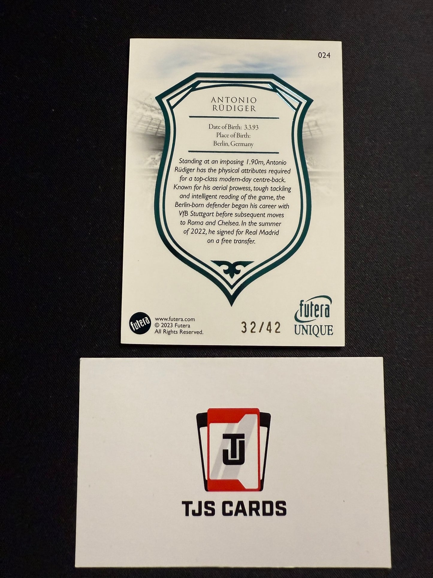 Antonio Rudiger - Turquoise /42 - Futera Unique 2023