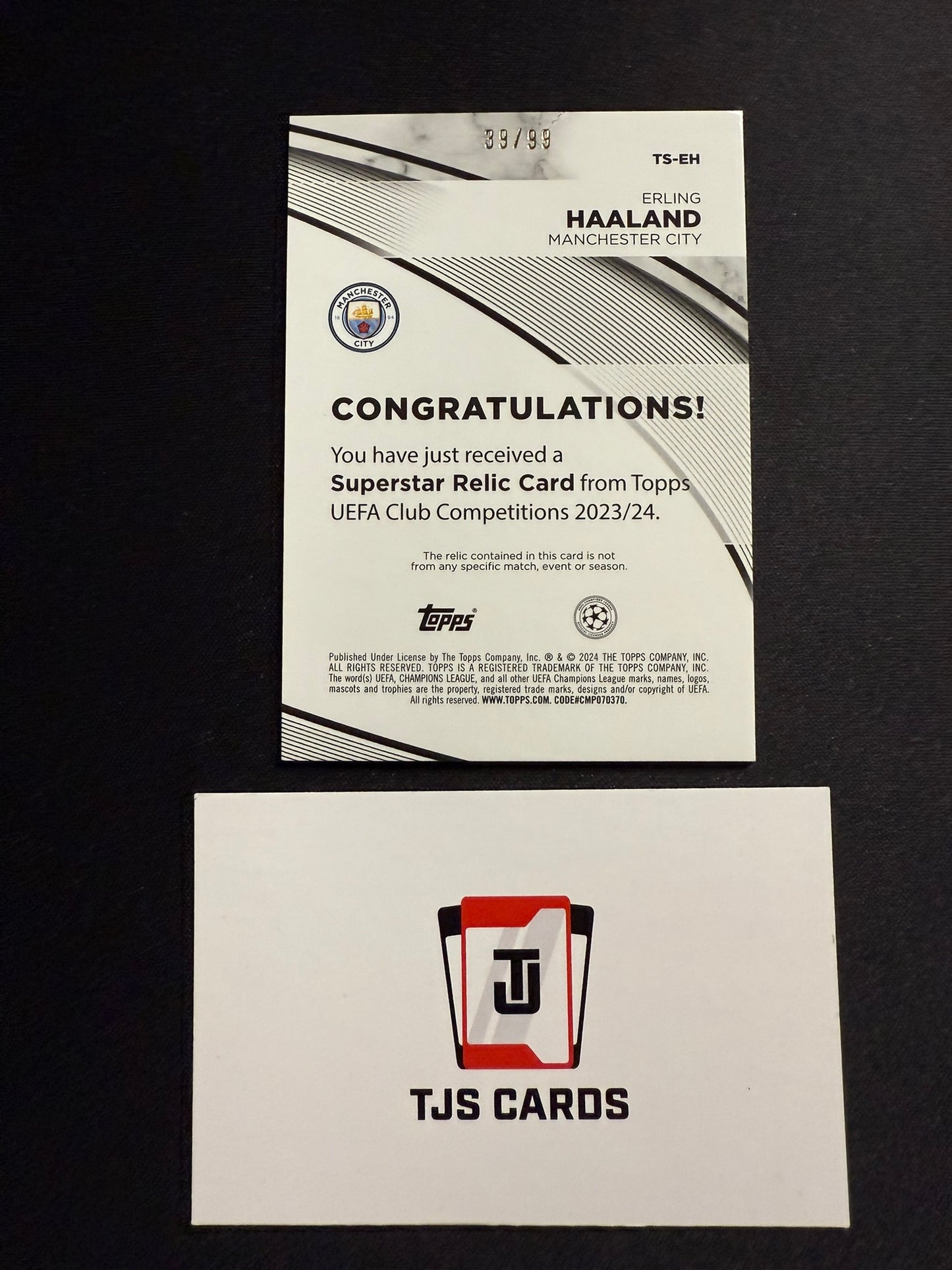 Erling Haaland - Blue Player-Worn Patch /99 - TOPPS UCC 2023/24