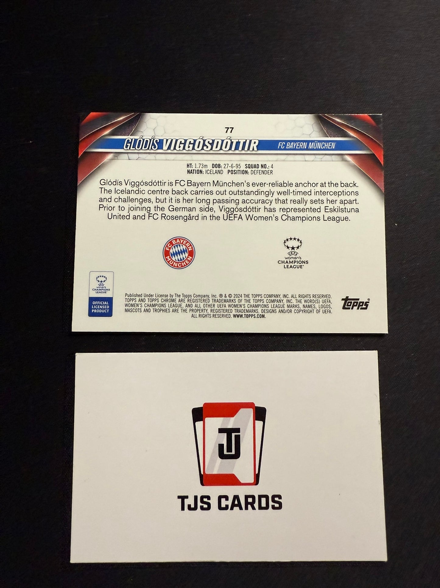 Glodis Viggosdottir - Orange /25 - TOPPS UWCL Sapphire 2023/24