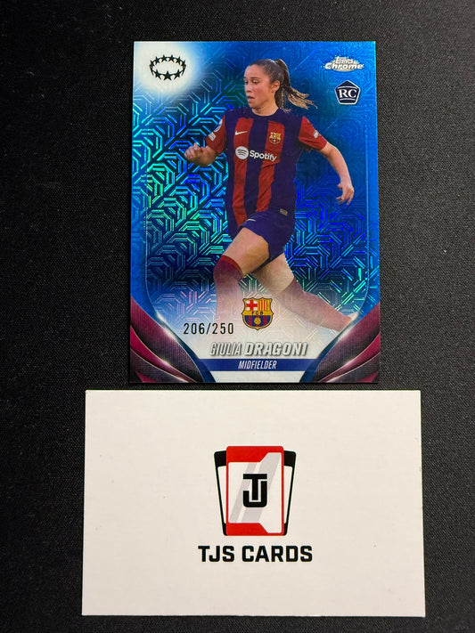Giulia Dragoni - Rookie Blue Mojo /250 - TOPPS Chrome UWCL 2023/24