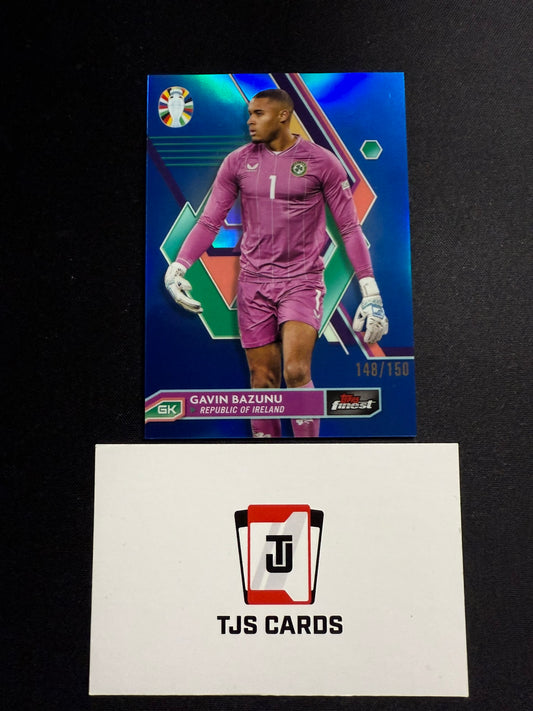 Gavin Bazunu - Blue /150 - TOPPS Finest Road To EURO 2024