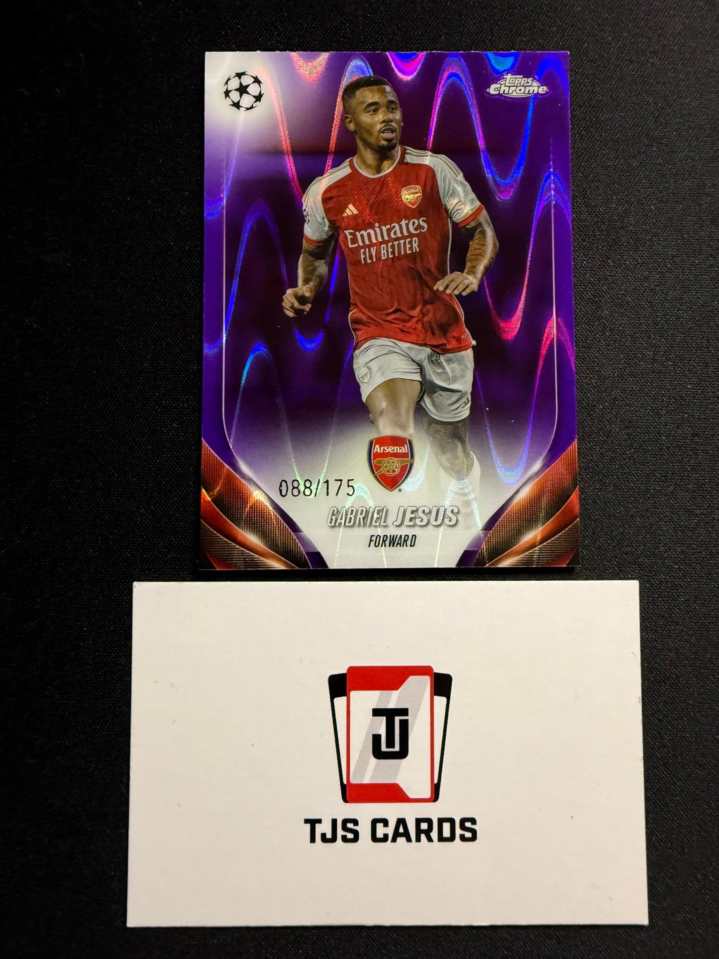 Gabriel Jesus - Purple Ray Wave /175 - TOPPS Chrome UCC 2023/24