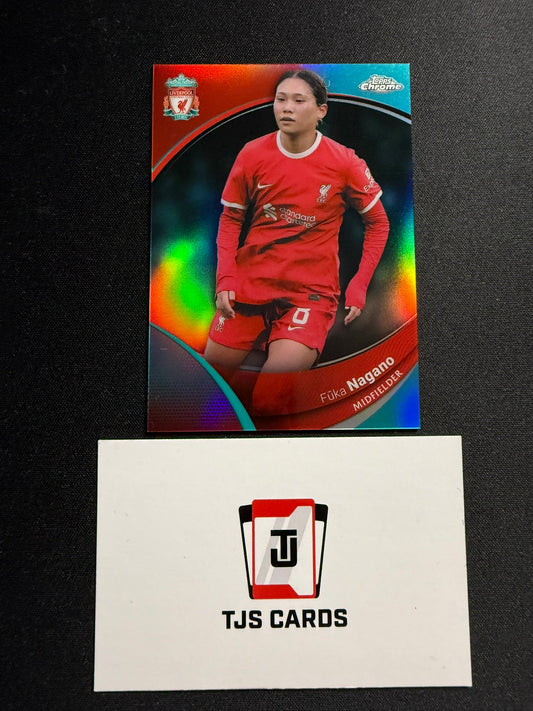Fuka Nagano - Aqua /99 - TOPPS Liverpool Chrome 2023/24