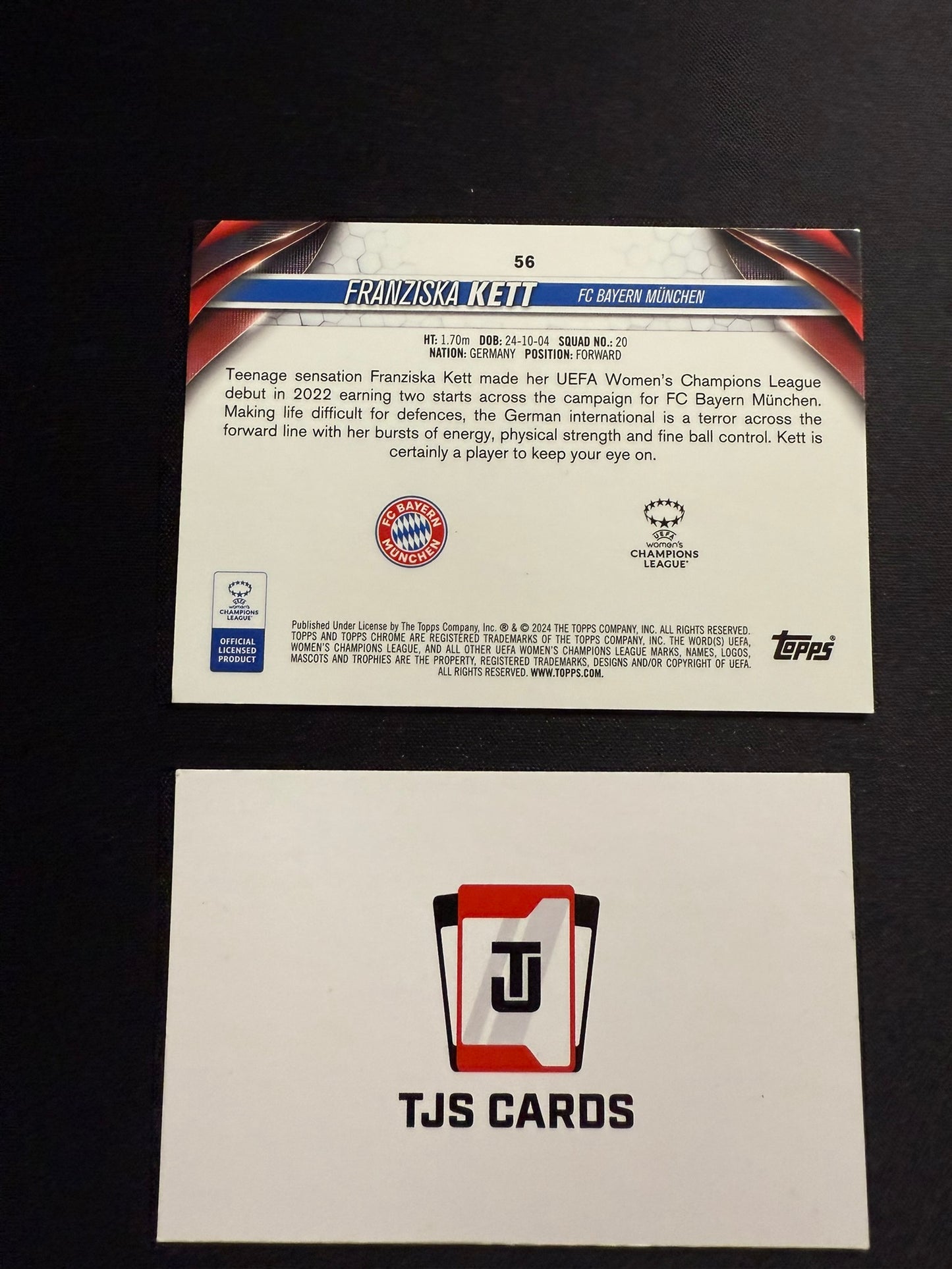 Franziska Kett - Purple Pulsar /299 - TOPPS Chrome UWCL 2023/24