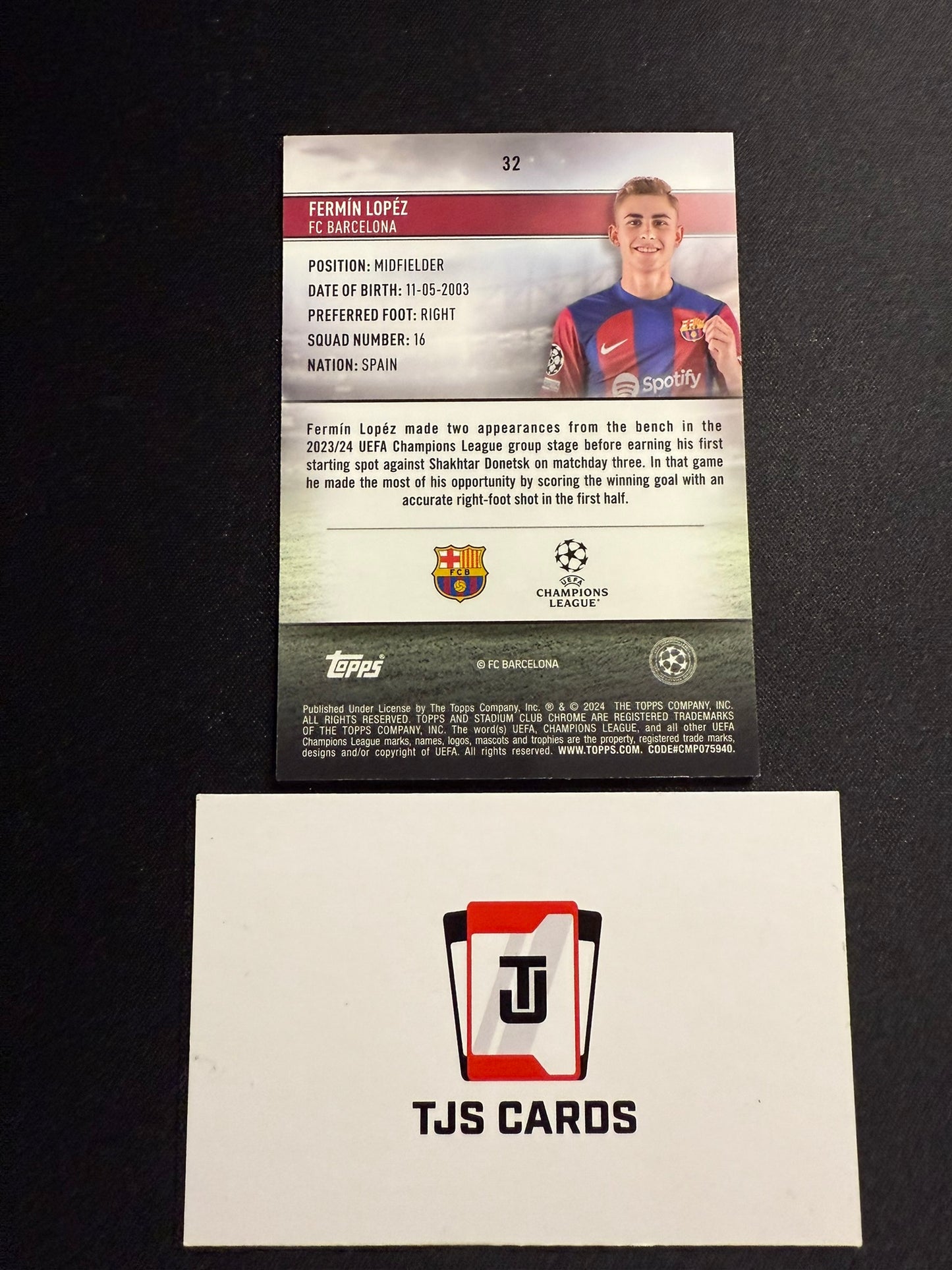 Fermin Lopez - Rookie Black & White Prism /299 - TOPPS Stadium Club Chrome 2023/24