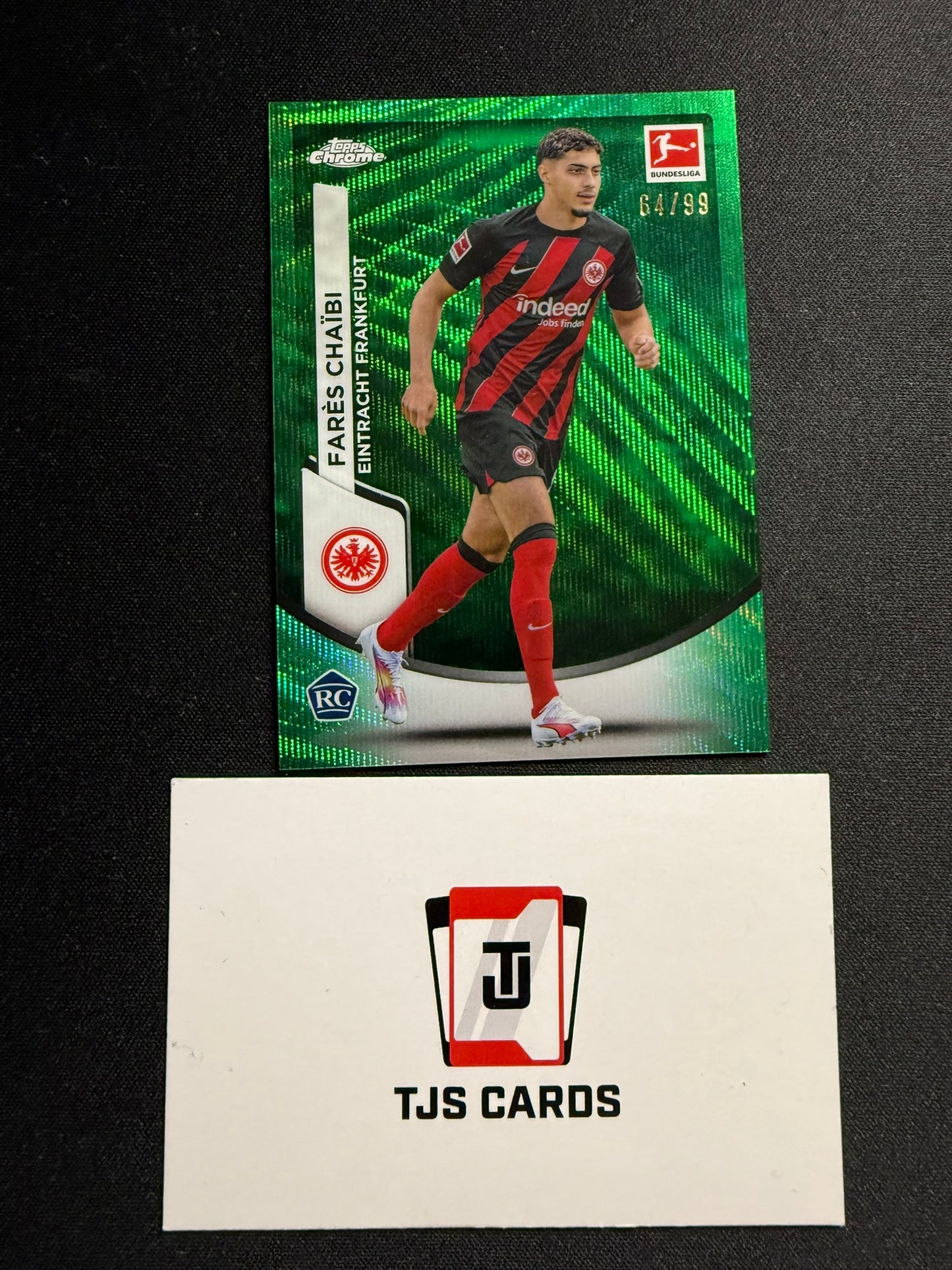Fares Chaibi - Rookie Green Wave /99 - TOPPS Bundesliga Chrome 2023/24