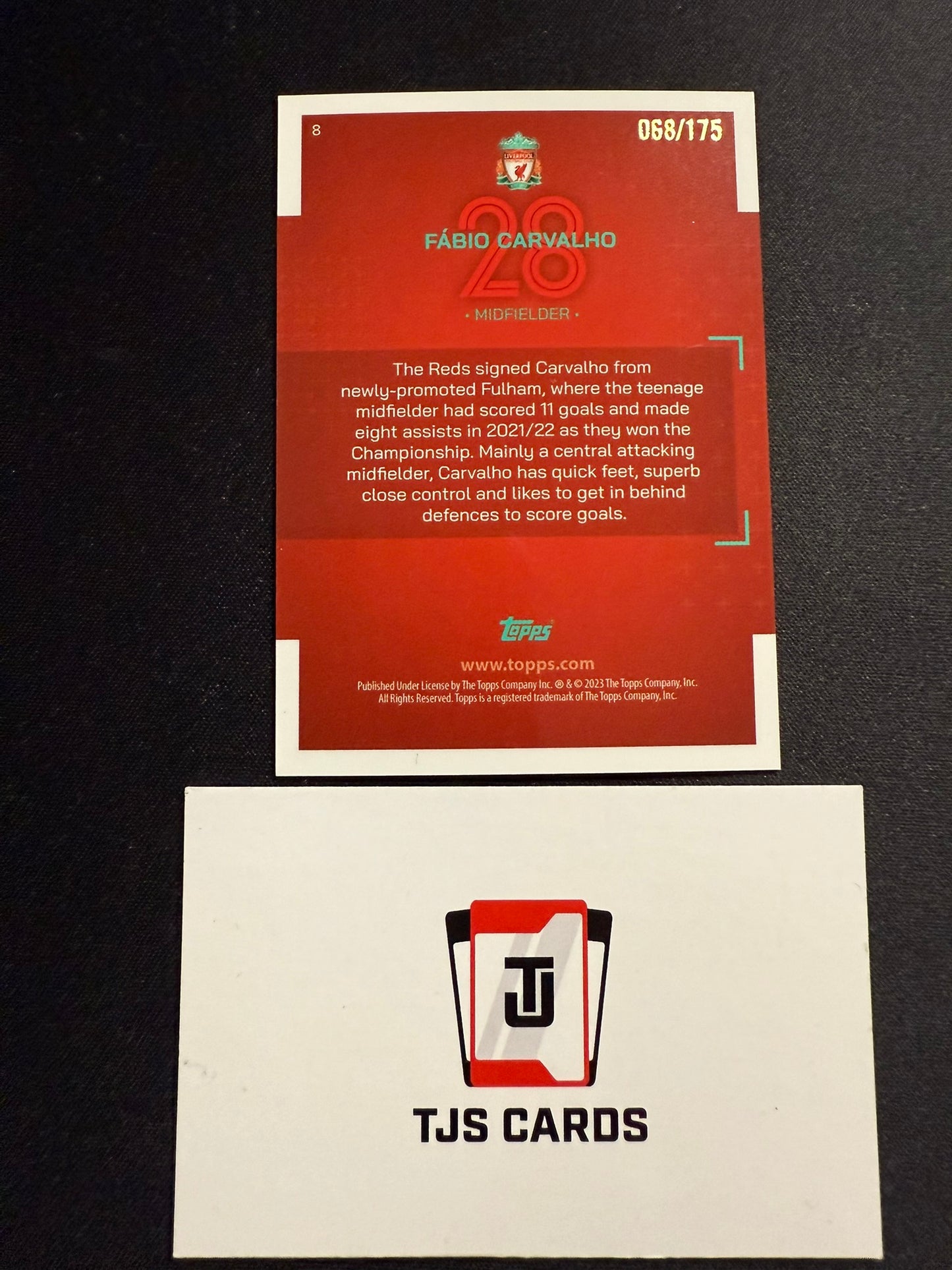 Fabio Carvalho - Rookie Aqua /175 - TOPPS Liverpool Team Set 2022/23