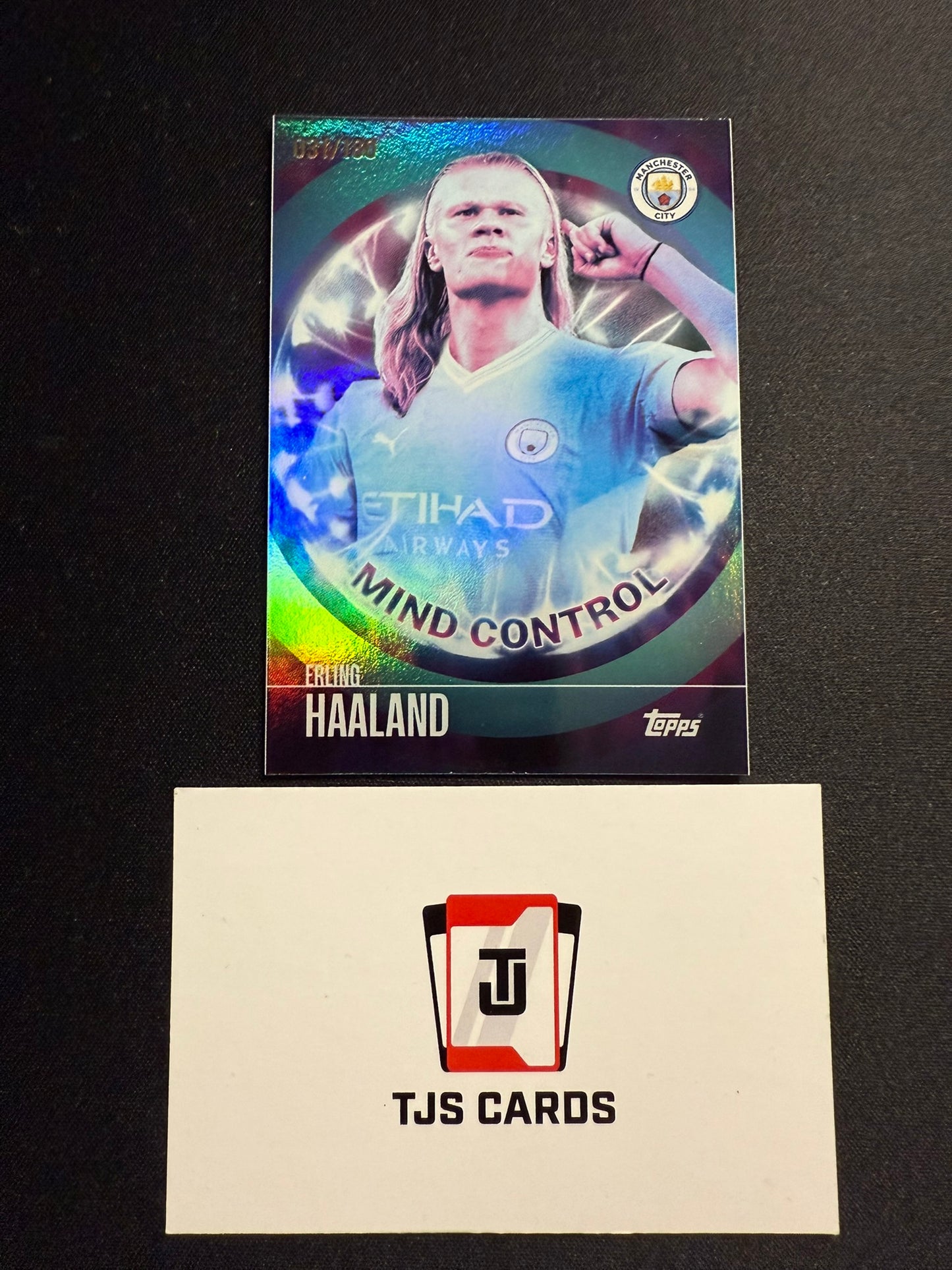 Erling Haaland - Aqua Mind Control /180 - TOPPS Manchester City Team Set 2023/24