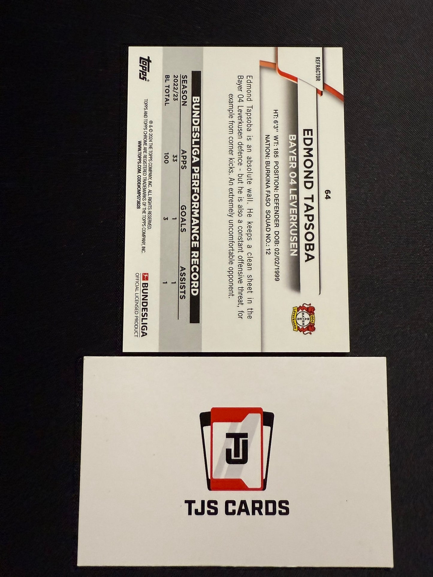 Edmond Tapsoba - Aqua Bubbles /275 - TOPPS Bundesliga Chrome 2023/24