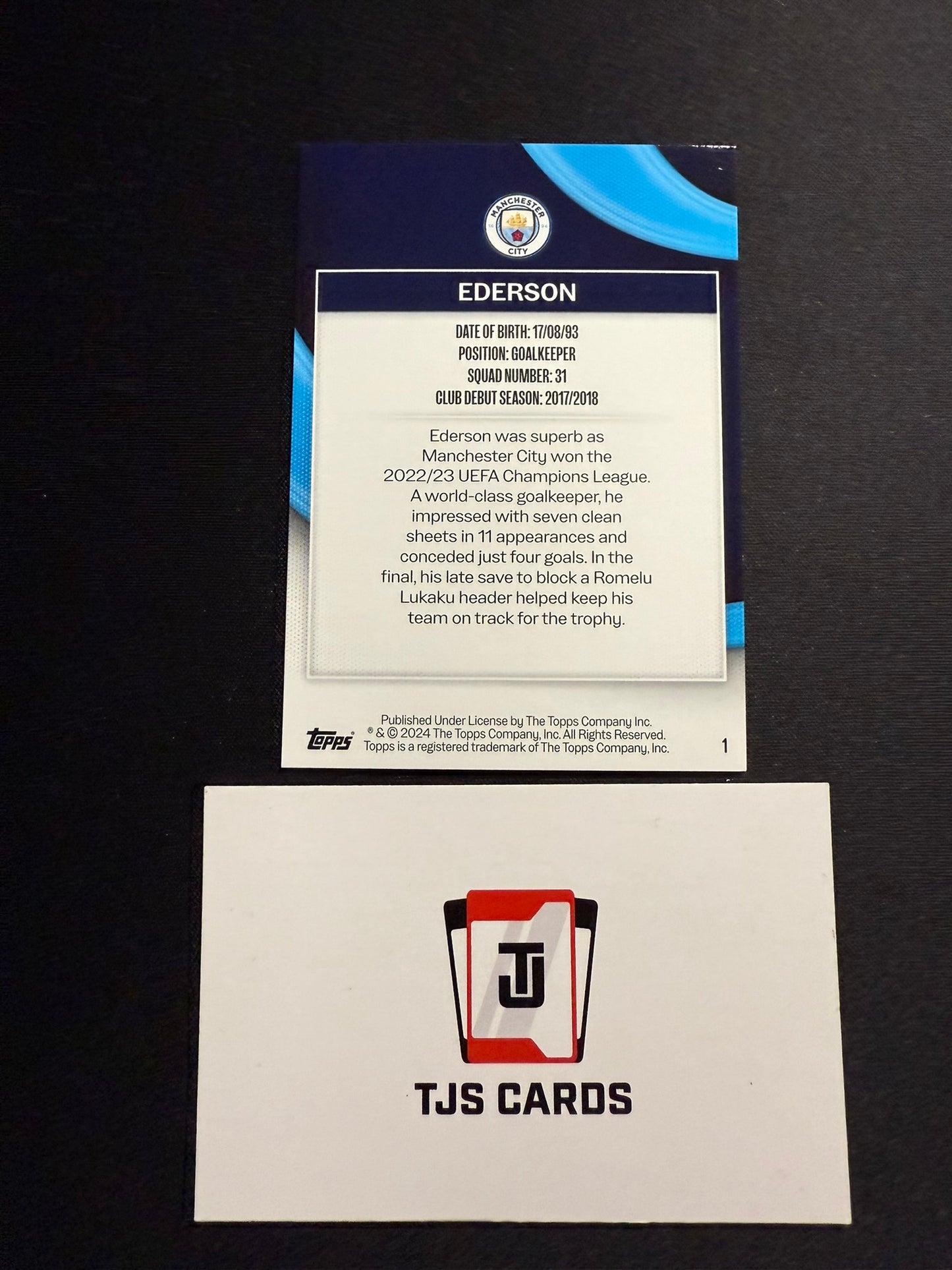 Ederson - Pink /99 - TOPPS Manchester City Team Set 2023/24