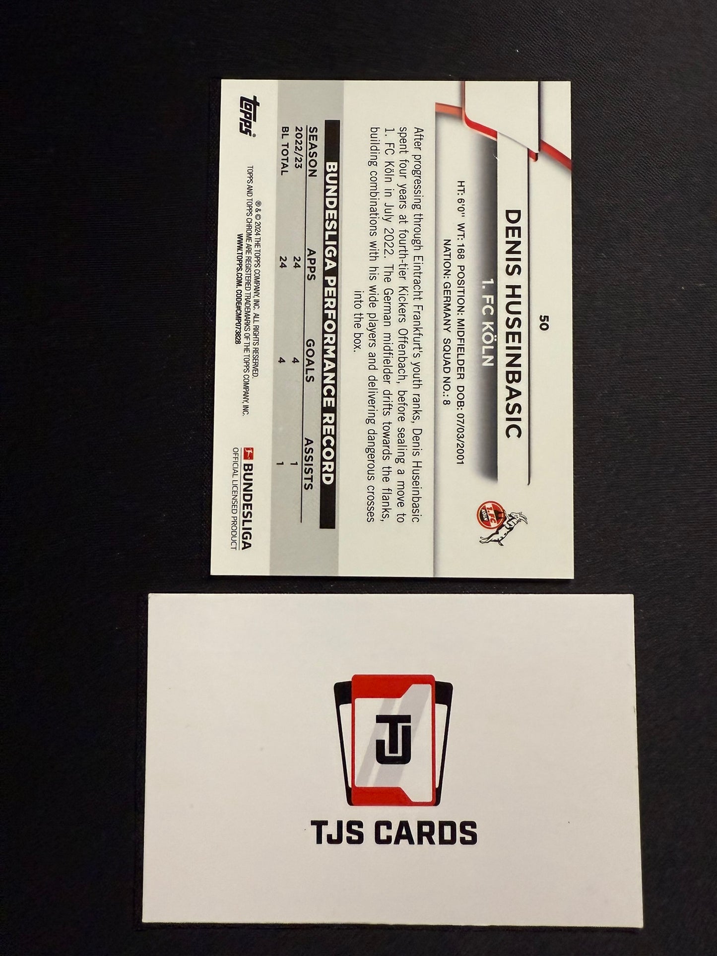 Denis Huseinbasic - Rookie Gold /50 - TOPPS Sapphire Bundesliga 2023/24