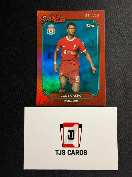 Cody Gakpo - Aqua The Mighty Reds /250 - TOPPS Liverpool Team Set 2023/24