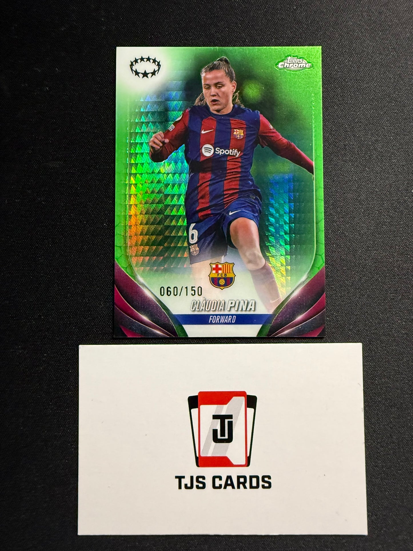 Claudia Pina - Green Prism /150 - TOPPS Chrome UWCL 2023/24