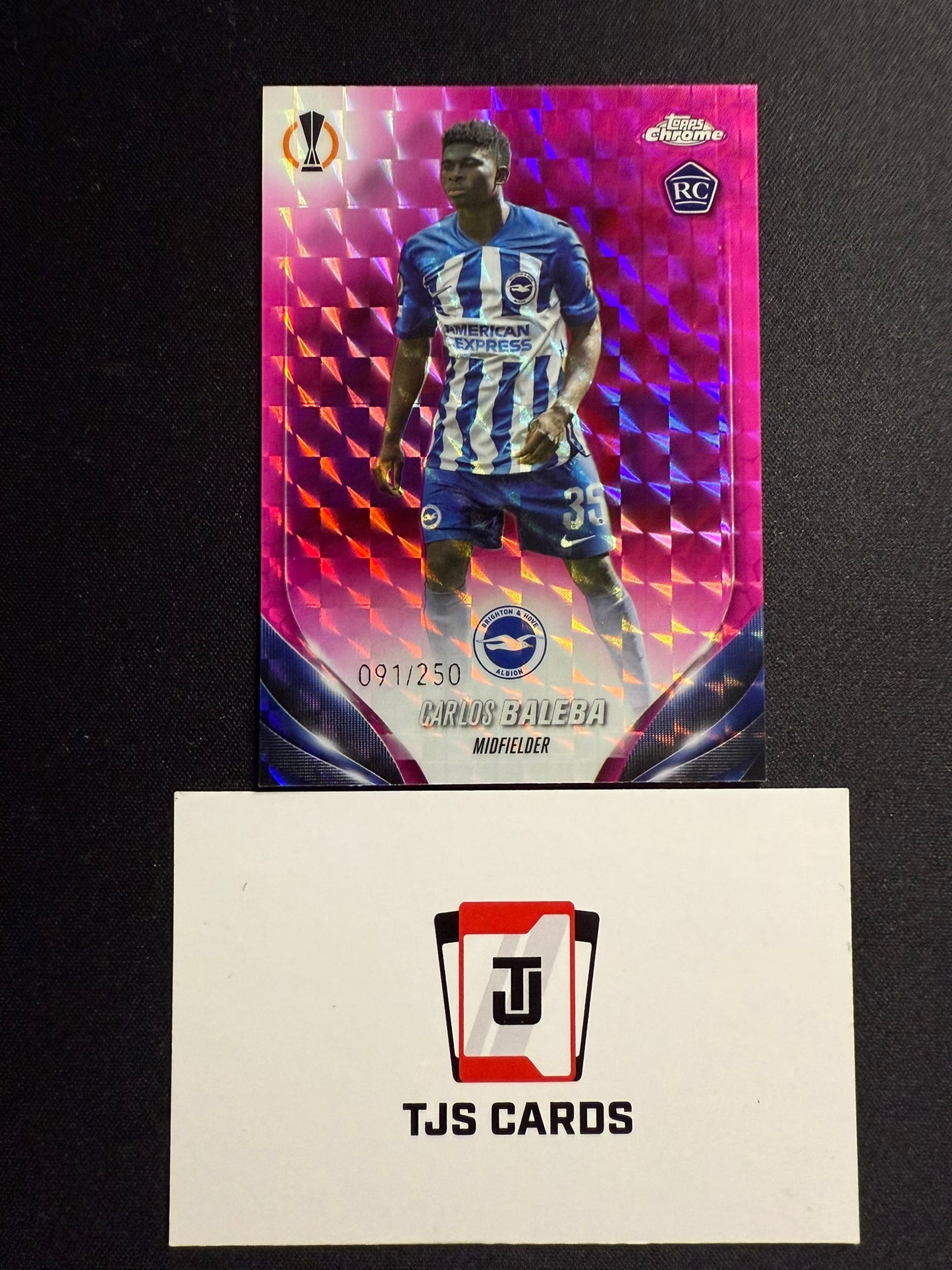 Carlos Baleba - Rookie Pink Geometric /250 - TOPPS Chrome UCC 2023/24