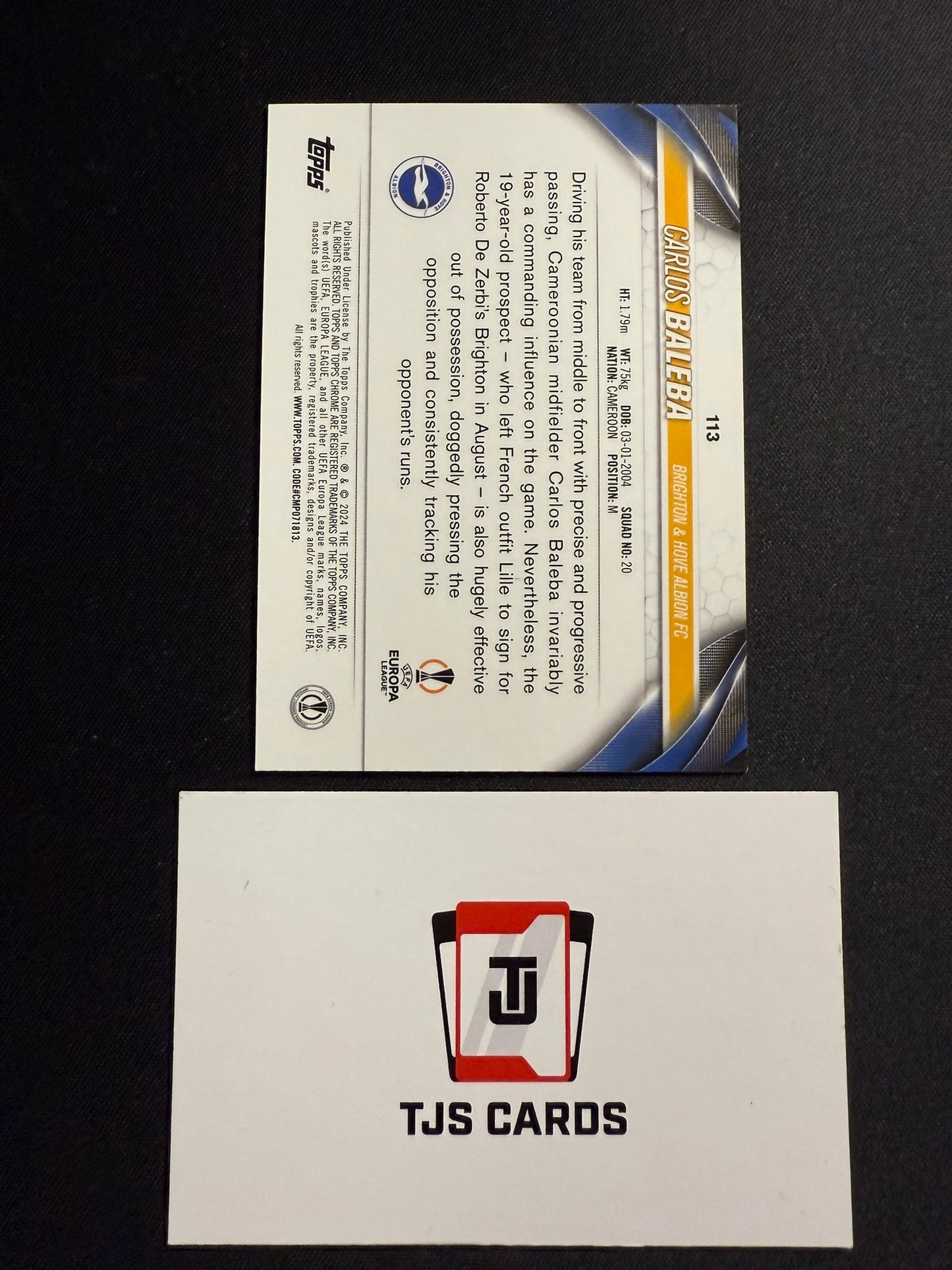 Carlos Baleba - Rookie Pink Geometric /250 - TOPPS Chrome UCC 2023/24