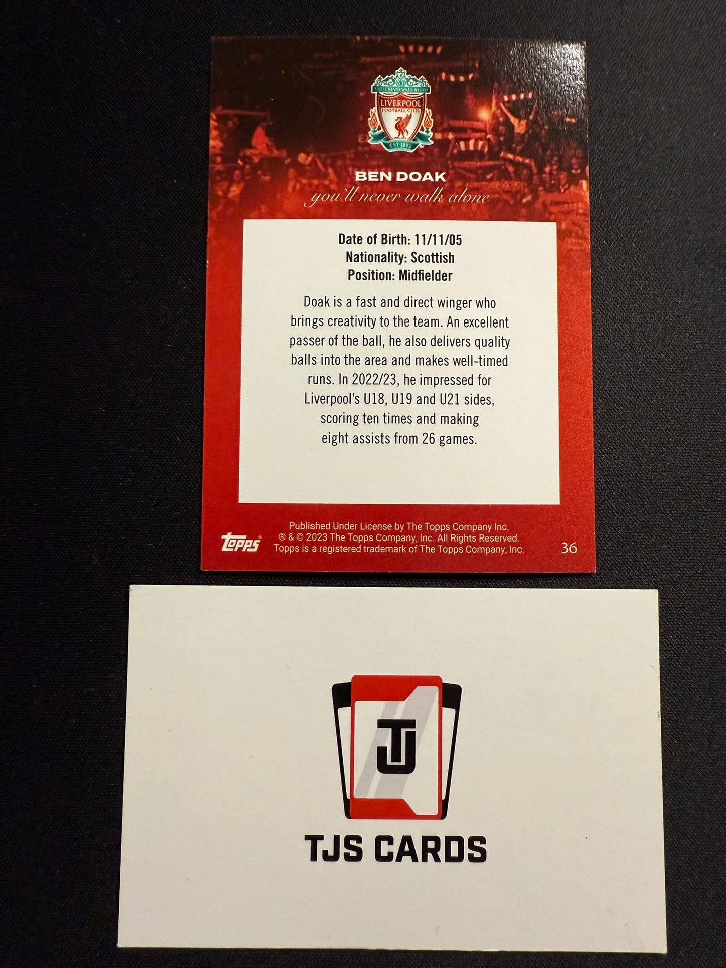 Ben Doak - Rookie Pink YNWA /199 - TOPPS Liverpool Team Set 2023/24