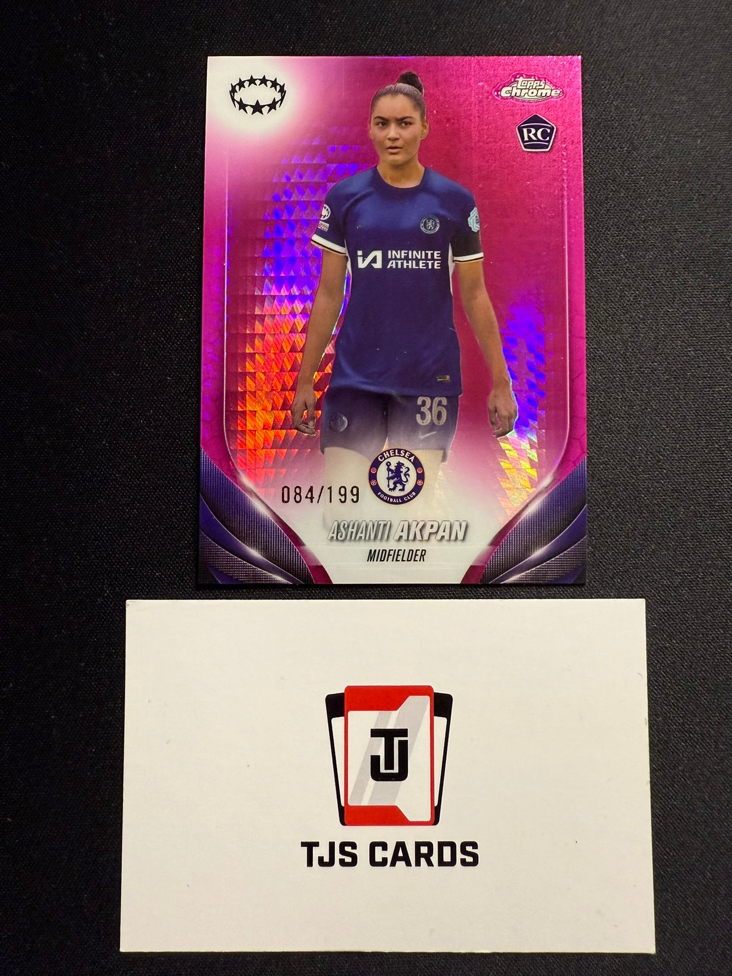 Ashanti Akpan - Rookie Pink Pulsar /199 - TOPPS Chrome UWCL 2023/24