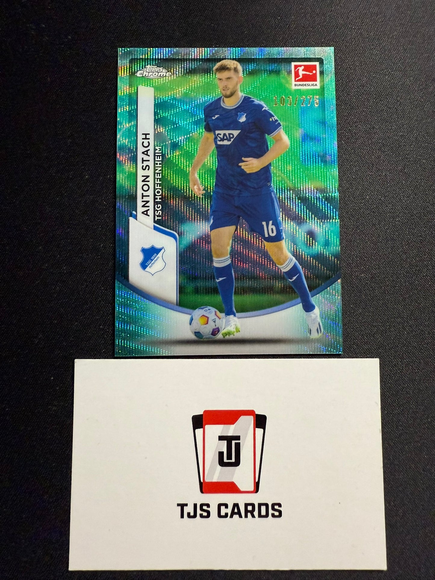 Anton Stach - Aqua Wave /275 - TOPPS Bundesliga Chrome 2023/24