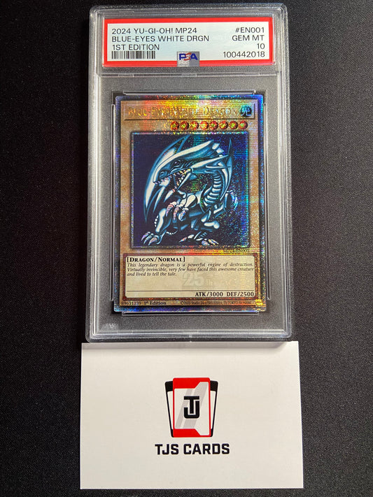 Blue-Eyes White Dragon - PSA 10 - Quarter Century Secret Rare 1st Edition MP24-EN001 - YuGiOh