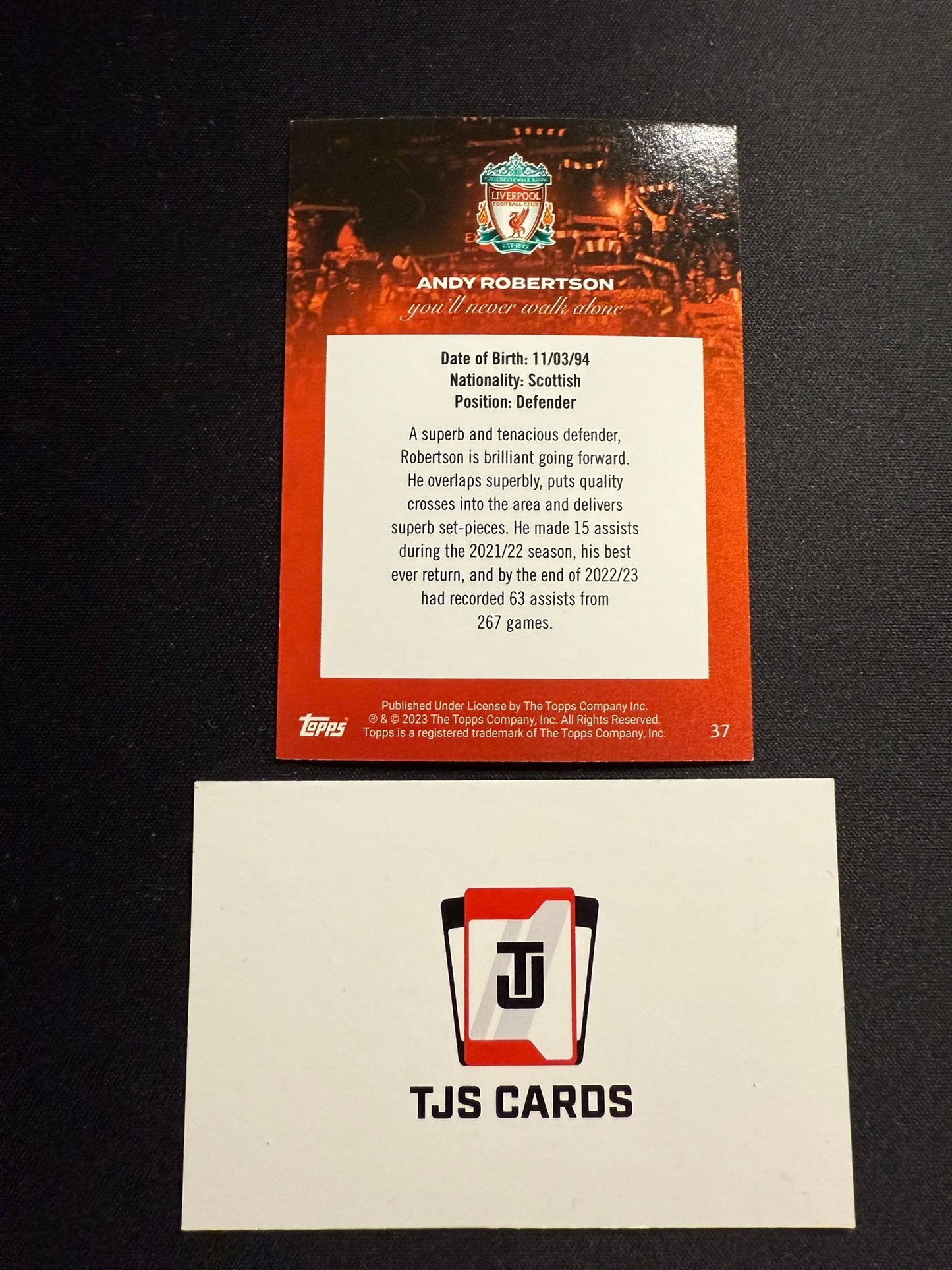 Andy Robertson - Aqua YNWA /250 - TOPPS Liverpool Team Set 2023/24