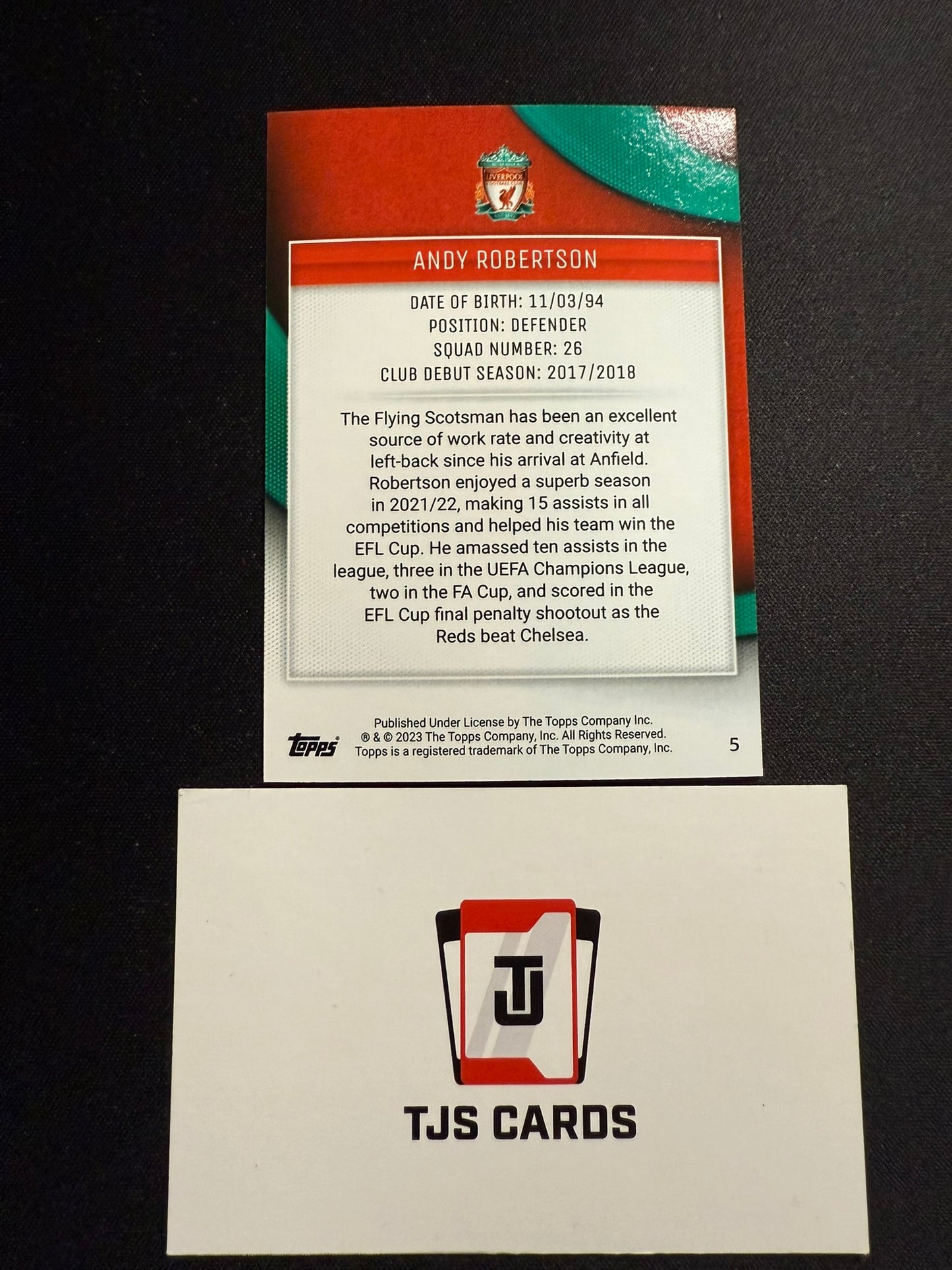 Andy Robertson - Aqua /250 - TOPPS Liverpool Team Set 2023/24