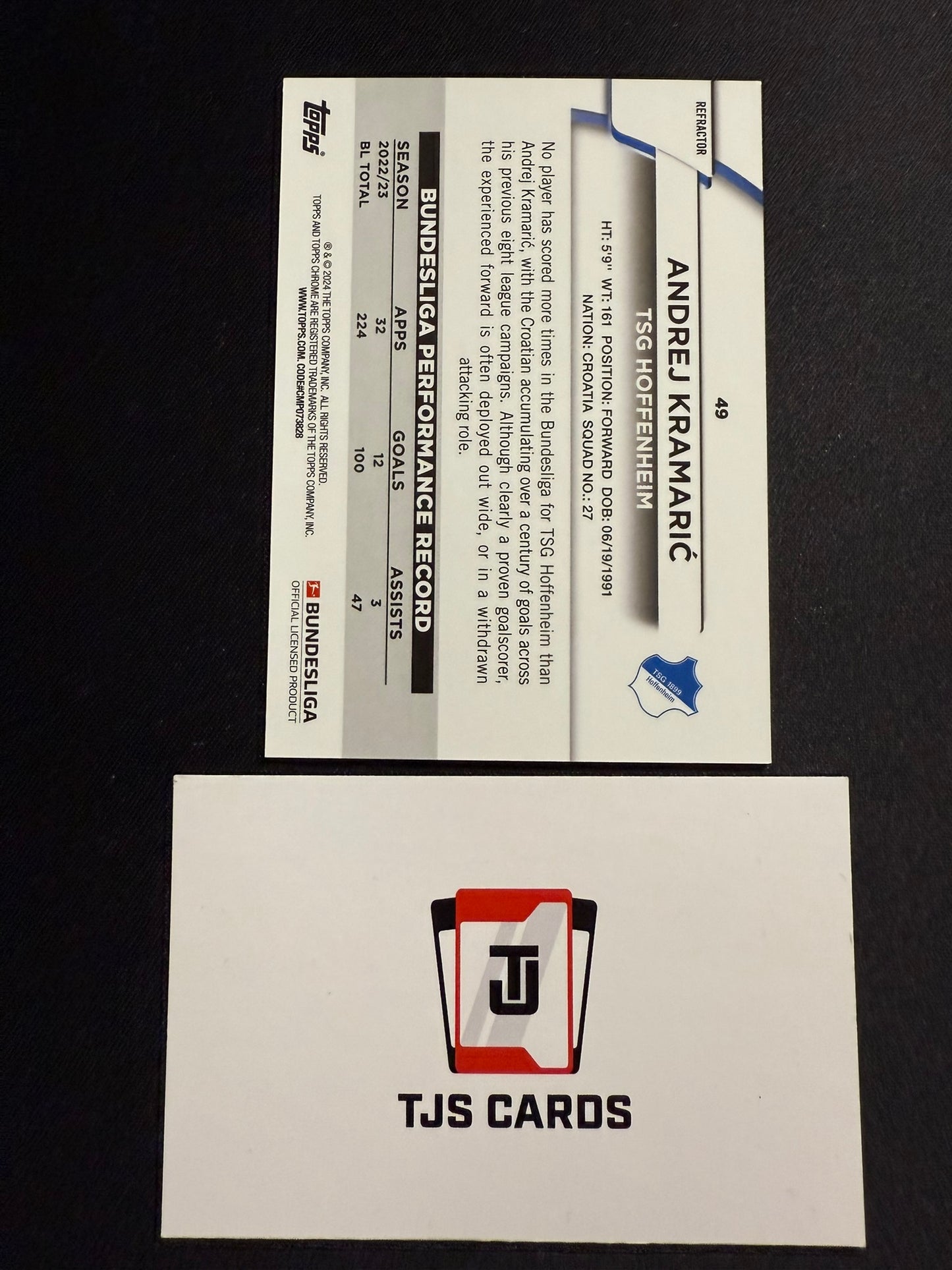 Andrej Kramaric - Blue Wave /175 - TOPPS Bundesliga Chrome 2023/24