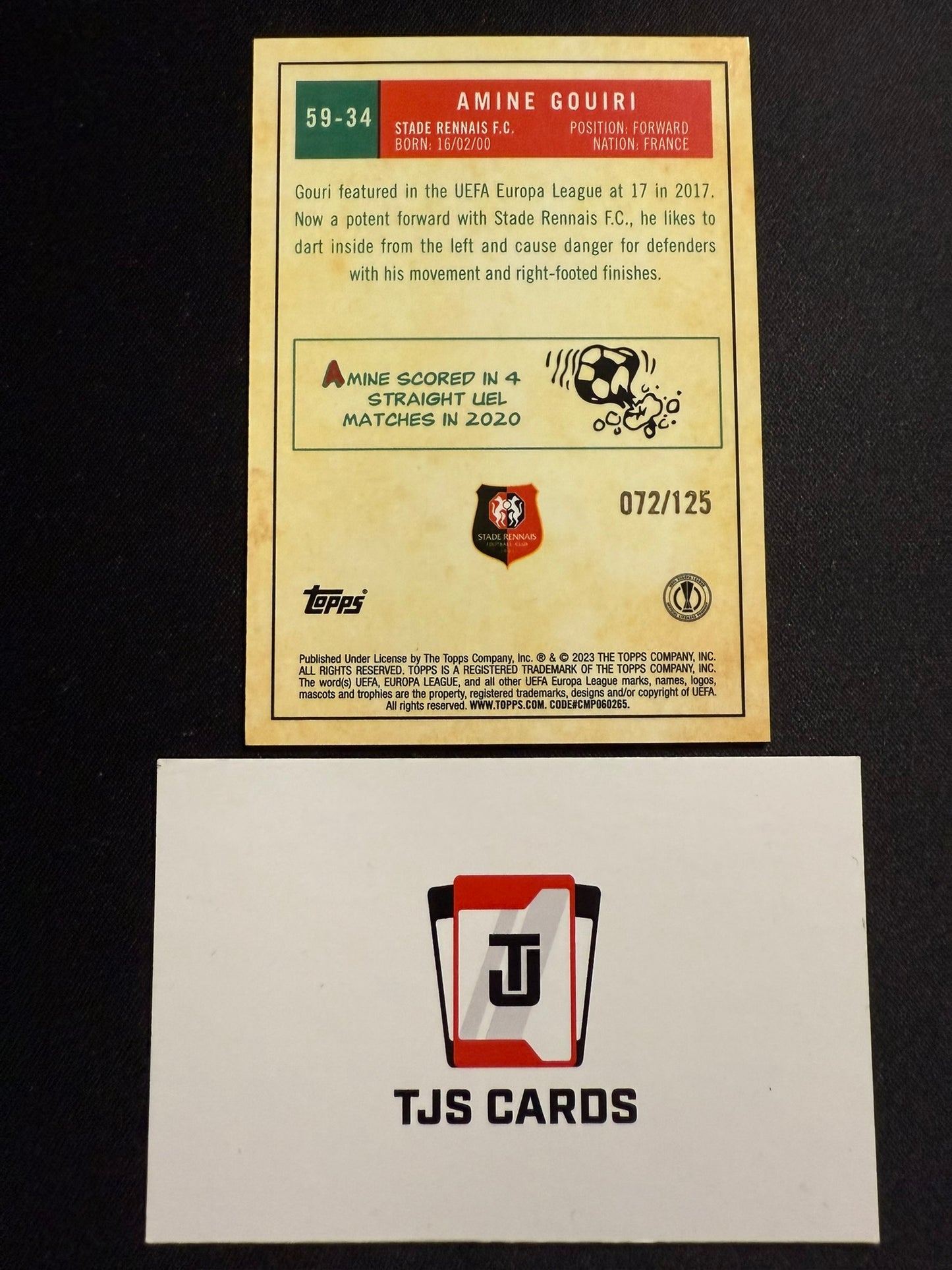 Amine Gouiri - Rookie 1959 Yellow /125 - TOPPS Chrome UCC 2022/23