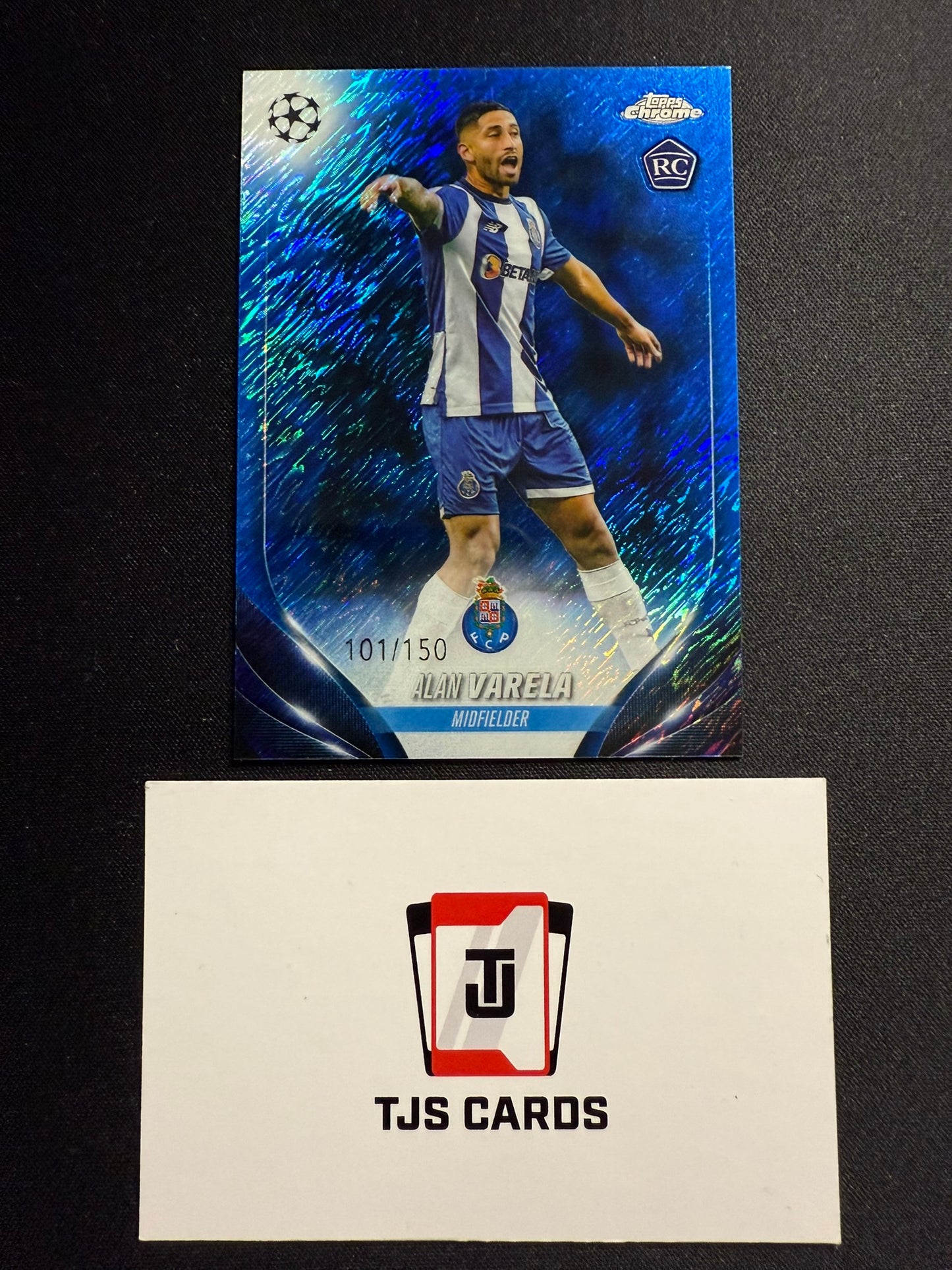 Alan Varela - Rookie Blue Shimmer /150 - TOPPS Chrome UCC 2023/24