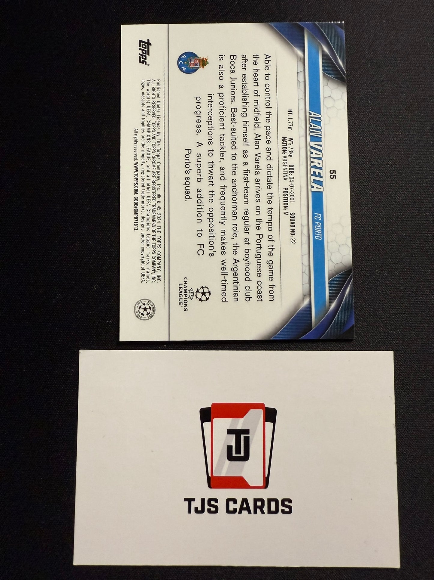 Alan Varela - Rookie Blue Shimmer /150 - TOPPS Chrome UCC 2023/24