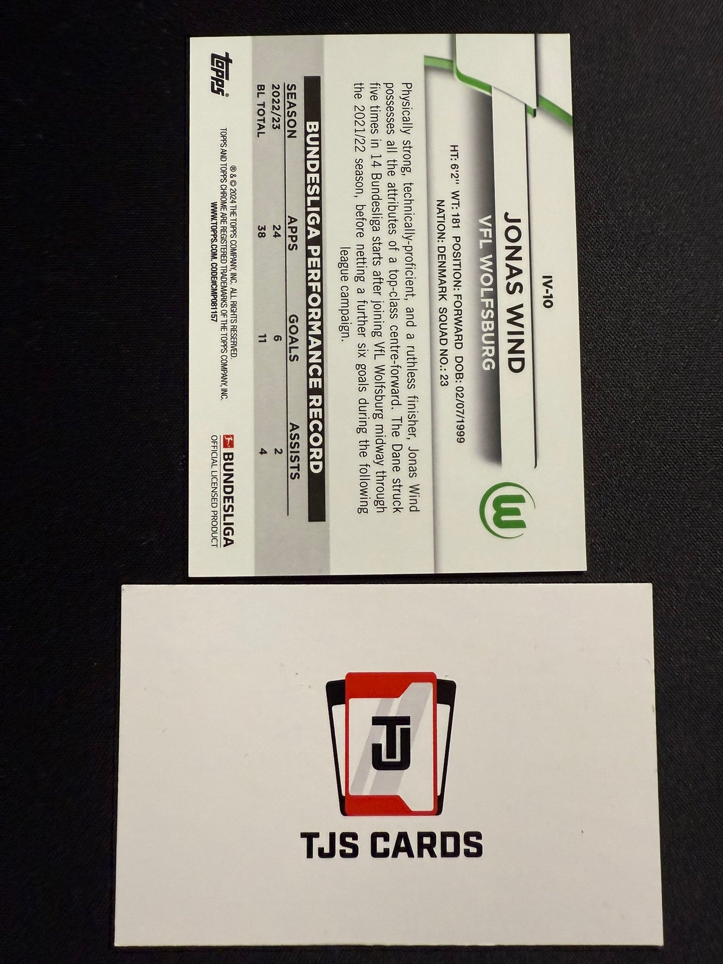 Jonas Wind - Image Variation Gold /50 - TOPPS Bundesliga Sapphire 2023/24