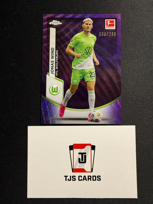 Jonas Wind - Purple Wave /299 - TOPPS Bundesliga Chrome 2023/24