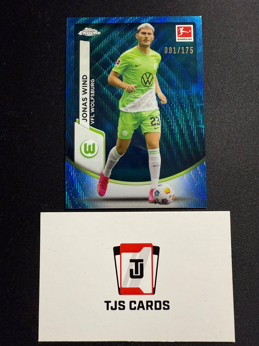 Jonas Wind - Blue Wave /175 - TOPPS Bundesliga Chrome 2023/24