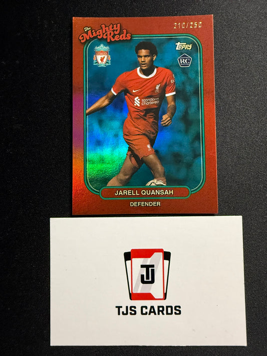 Jarell Quansah - Rookie Aqua The Mighty Reds /250 - TOPPS Liverpool Team Set 2023/24