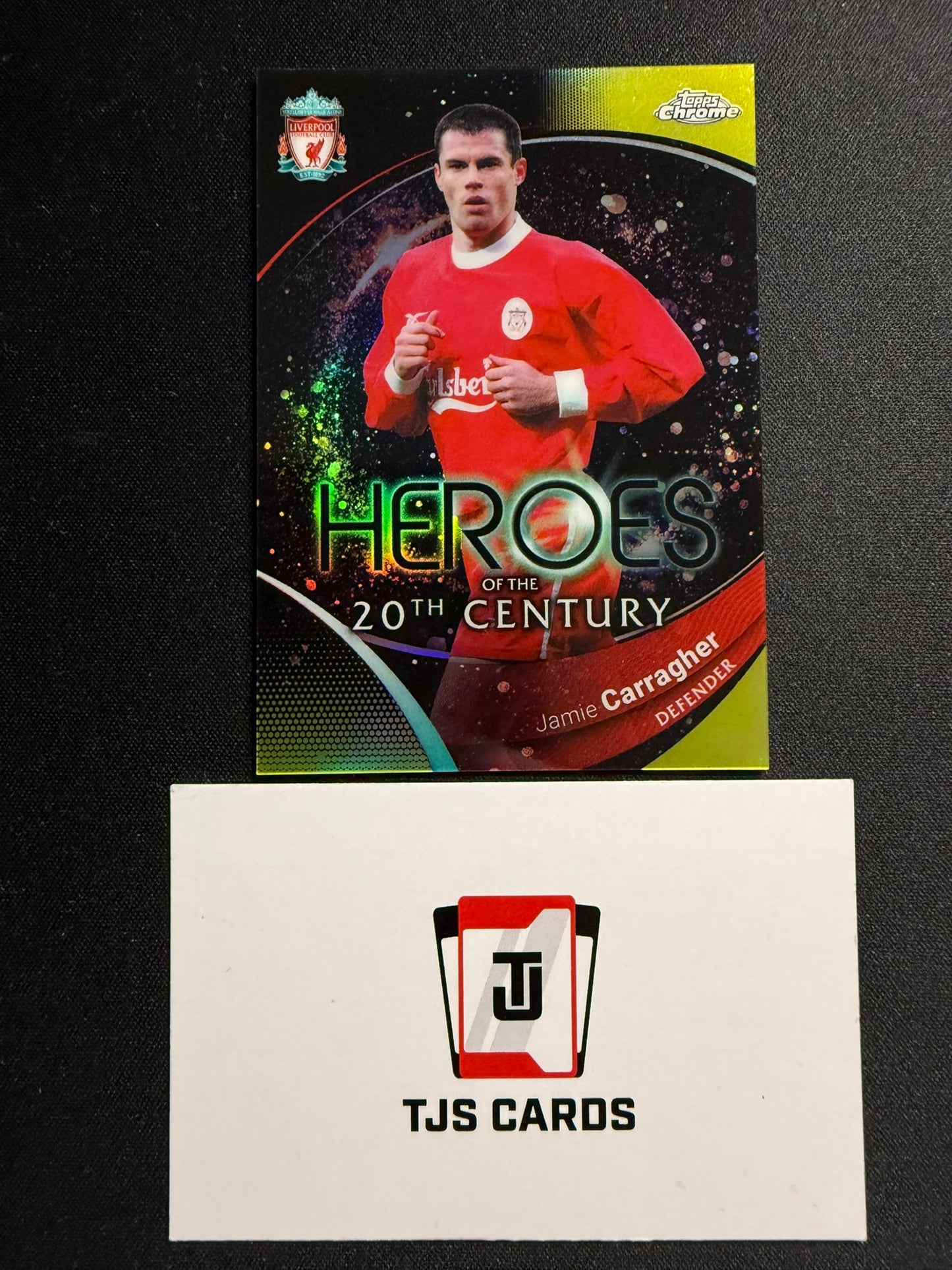 Jamie Carragher - Yellow Heroes /75 - TOPPS Liverpool Chrome 2023/24