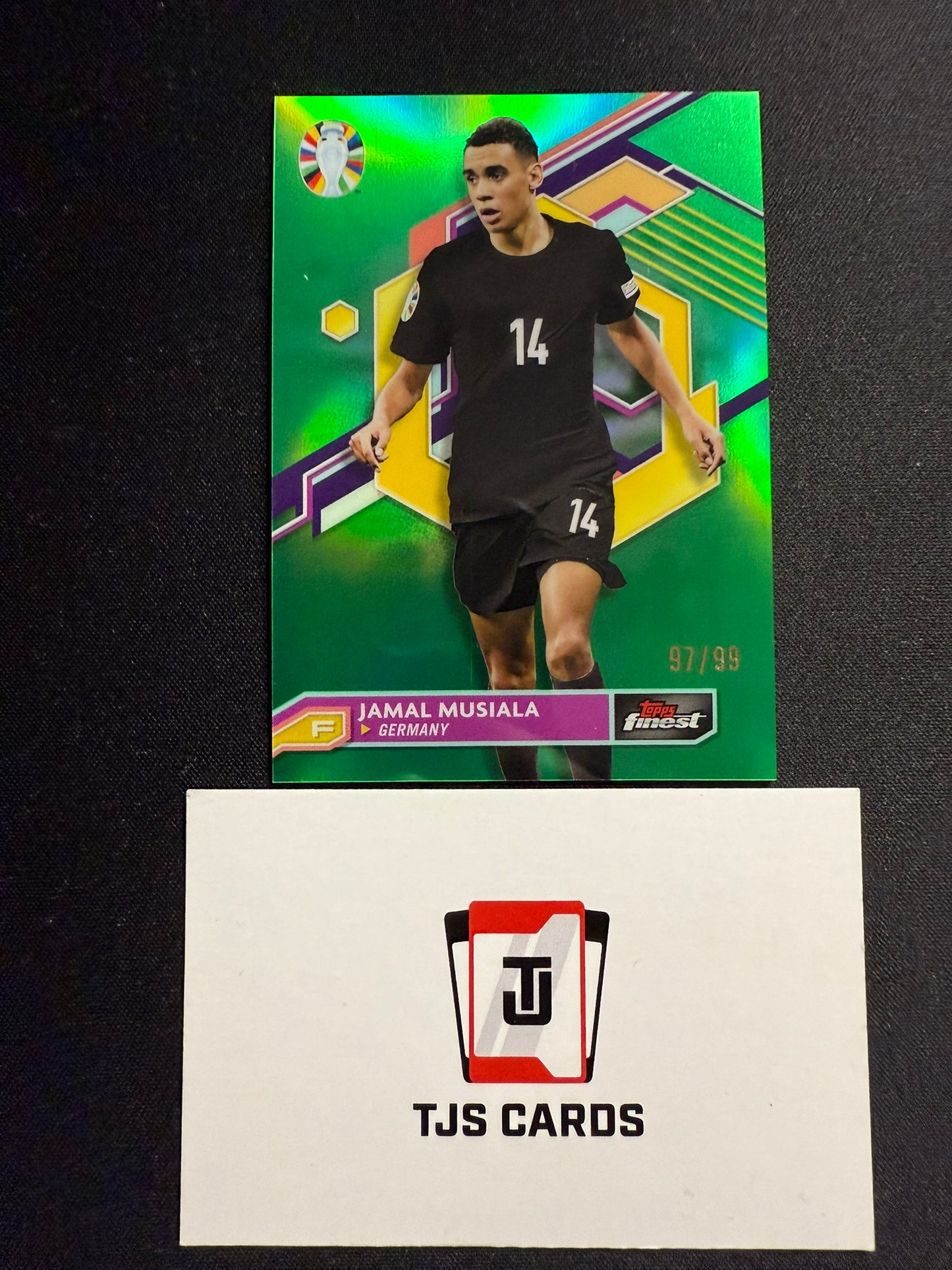 Jamal Musiala - Green /99 - TOPPS Finest Road To EURO 2024