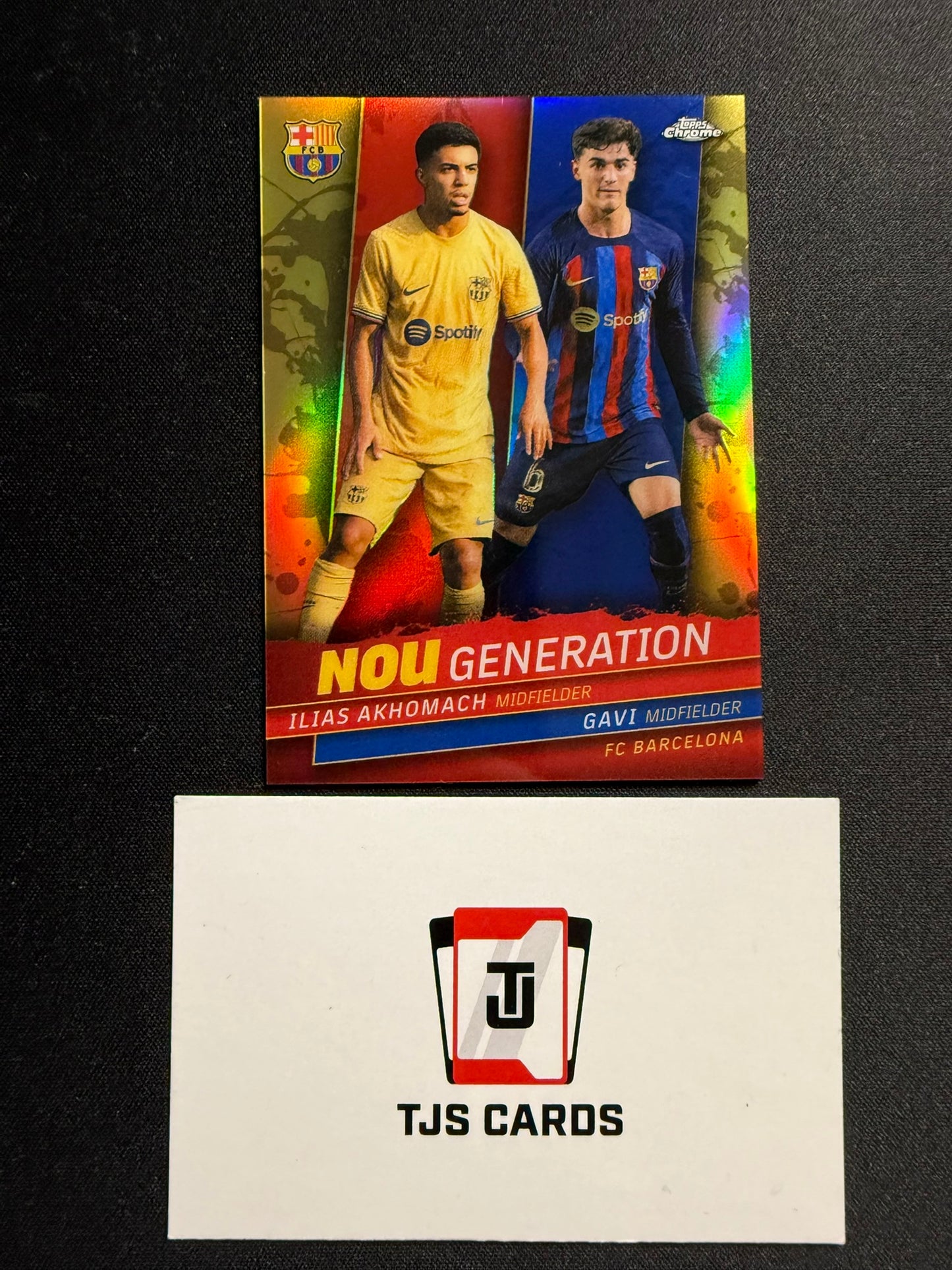 Gavi / Ilias Akhomach - Gold Nou Generation /50 - TOPPS Chrome Barcelona 2022/23