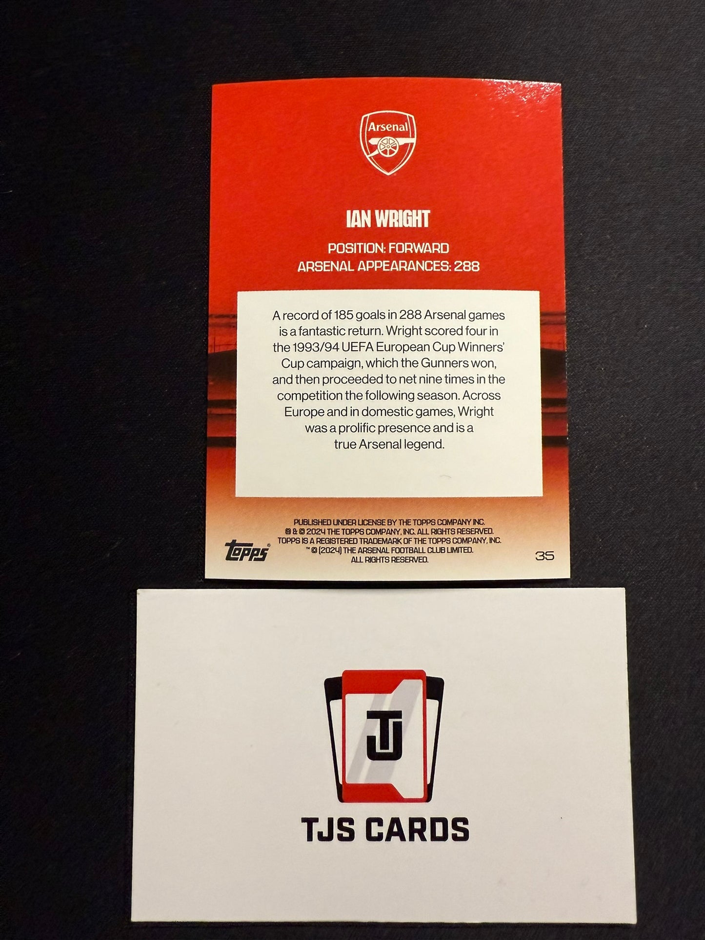 Ian Wright - Aqua North London /125 - TOPPS Arsenal Team Set 2023/24