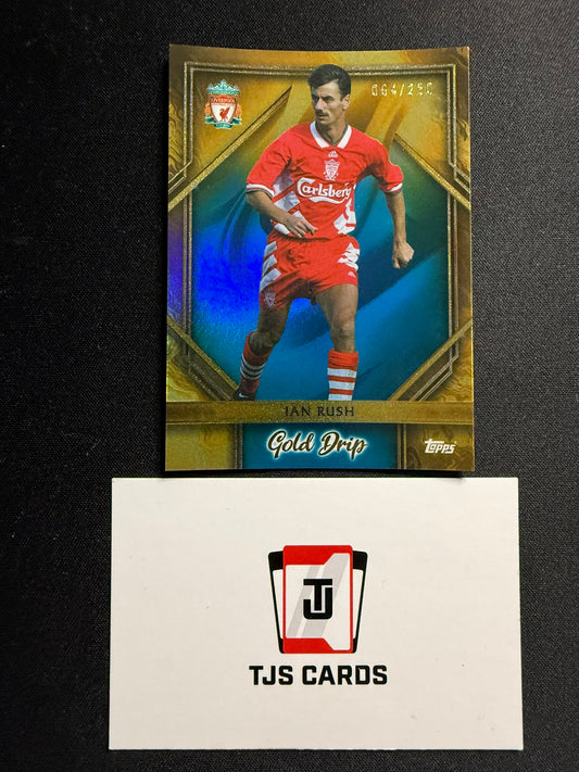 Ian Rush - Aqua Gold Drip /250 - TOPPS Liverpool Team Set 2023/24