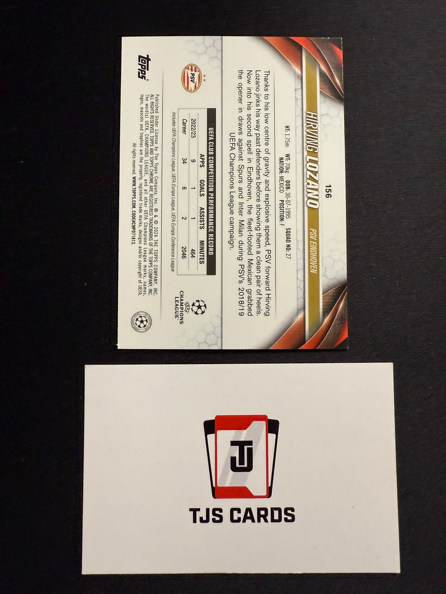 Hirving Lozano - Night Vision Ray Wave /225 - TOPPS Chrome UCC 2023/24