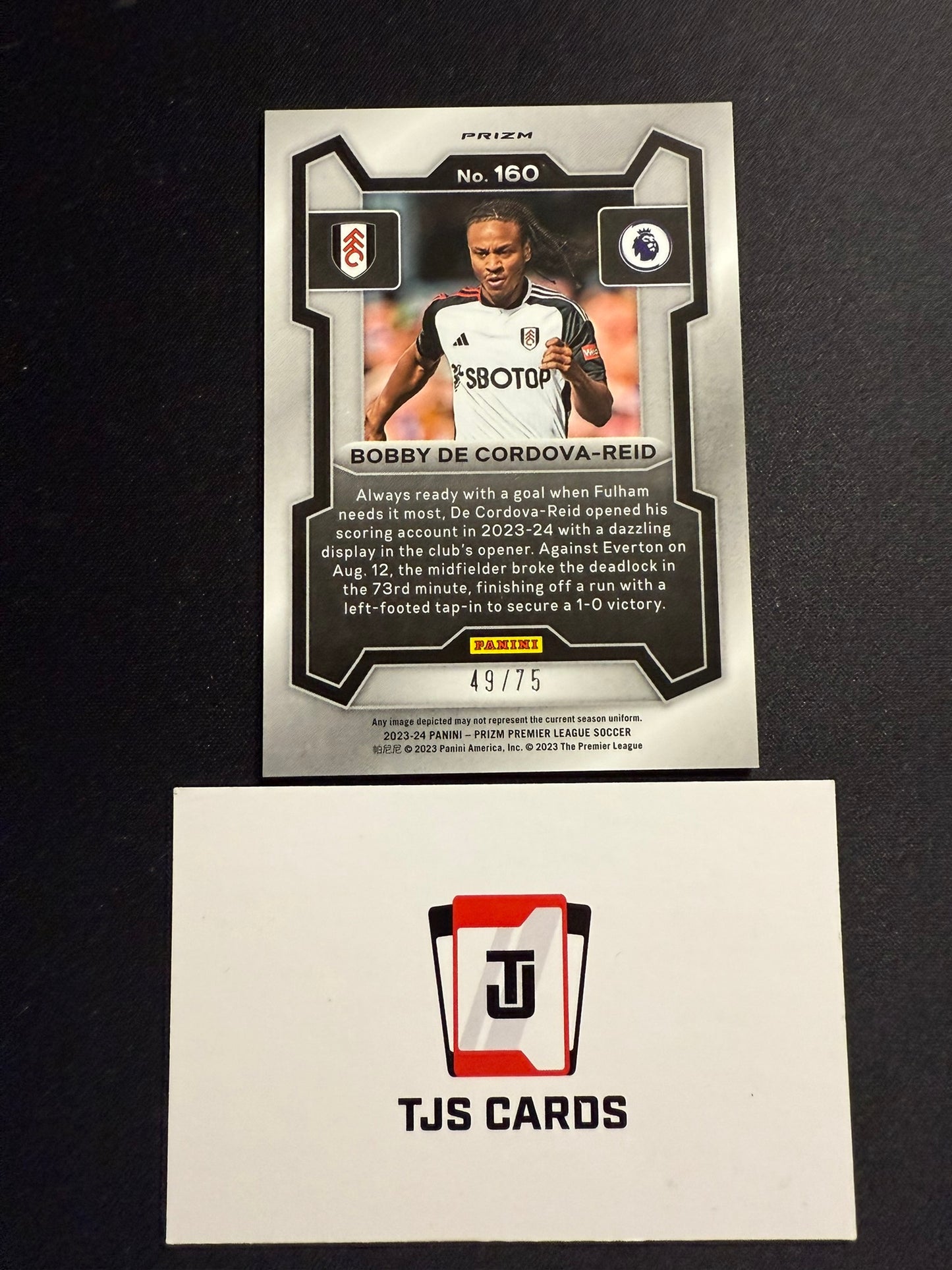 Bobby De Cordova-Reid - Blue Cracked Ice /75 - Panini Prizm Premier League 2023/24